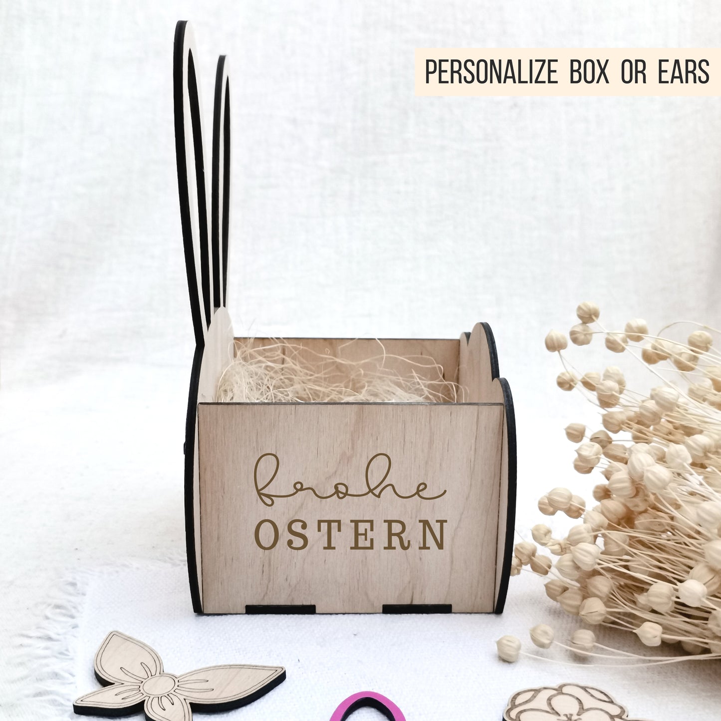 Osterhase Box * Osterkorb mit 3D Zubehör * personalisierbar * 3mm | 4mm * Bundle * SVG Laserdatei