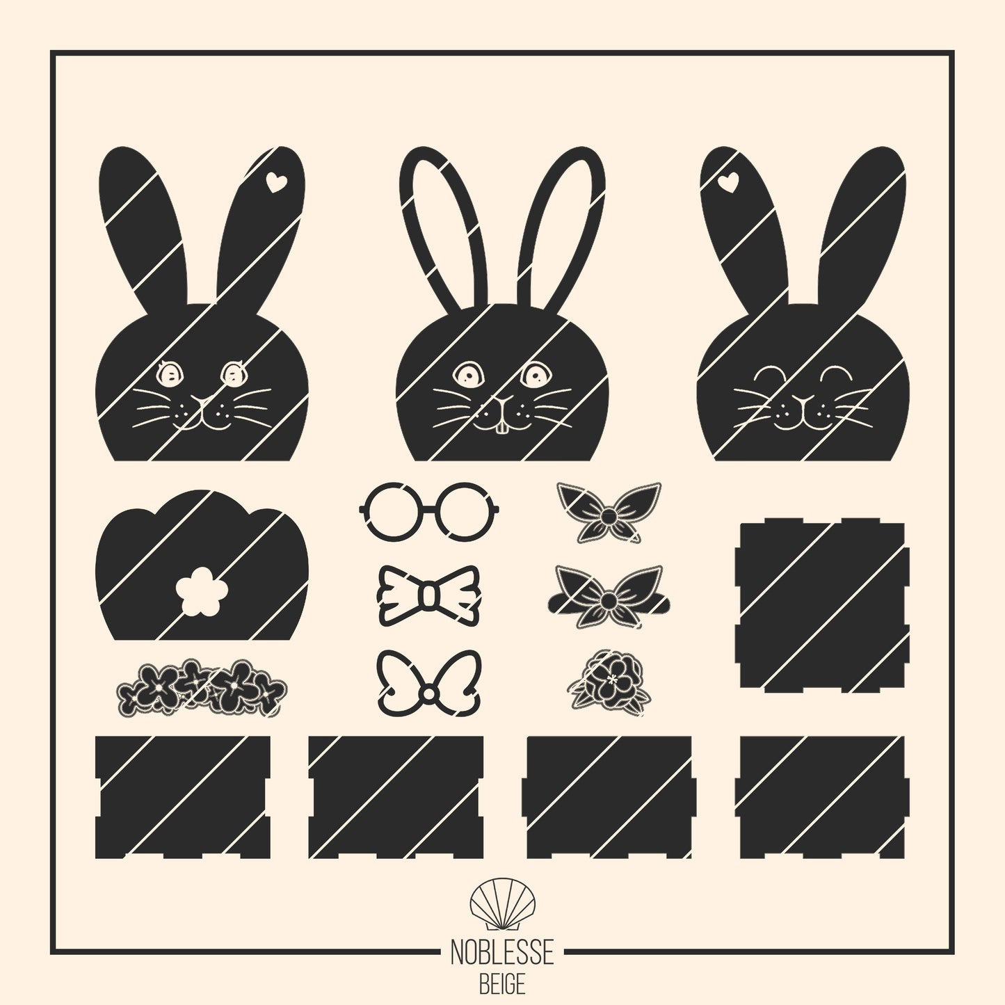 Osterhase Box * Osterkorb mit 3D Zubehör * personalisierbar * 3mm | 4mm * Bundle * SVG Laserdatei