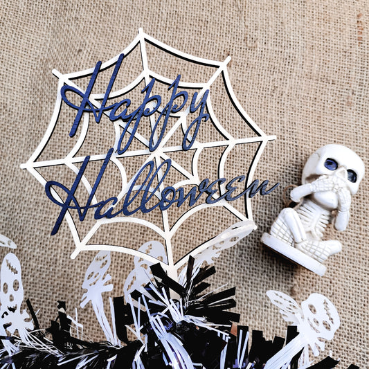 Happy Halloween * Caketopper mit Spinnennetz