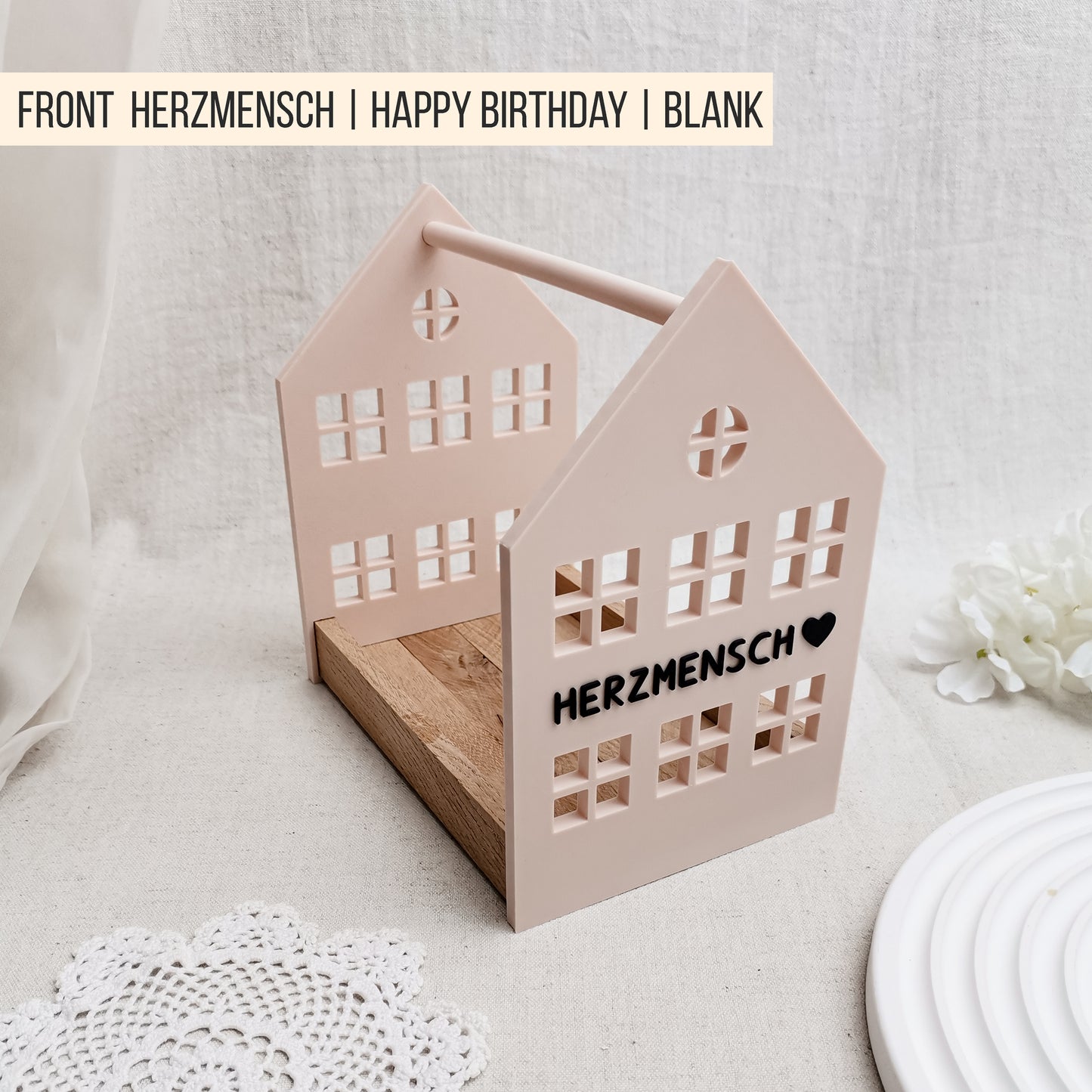 Haus Etagere für Klötzchen * Haus Tragerl Geschenk Box * 22x8mm | 23x8mm * STL + 3MF 3D Druckdatei