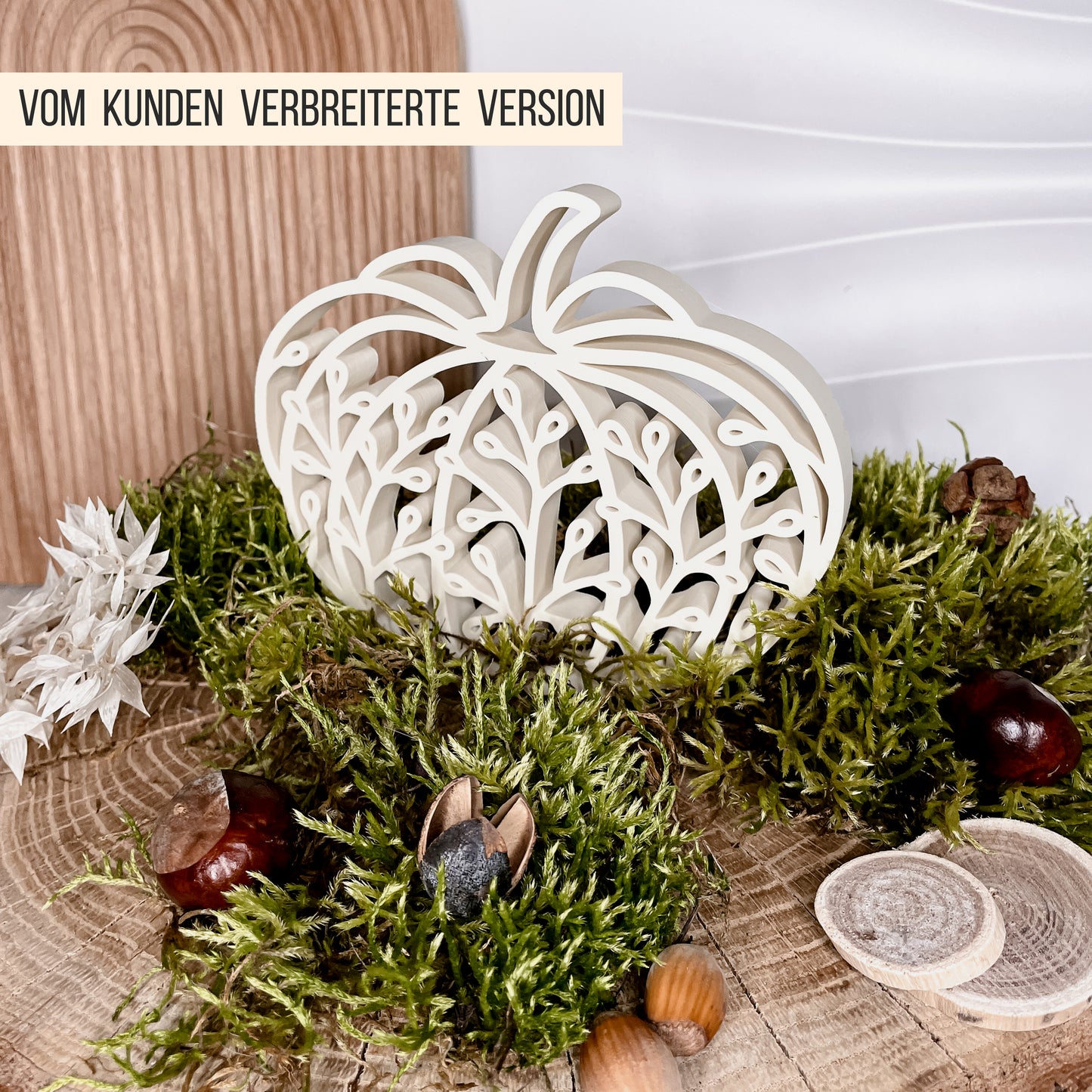 Florale Kürbisse | Kürbis mit Blumen Blättern * Wand Deko | Anhänger | Sonnenfänger * Bundle * STL + 3MF 3D Druckdatei