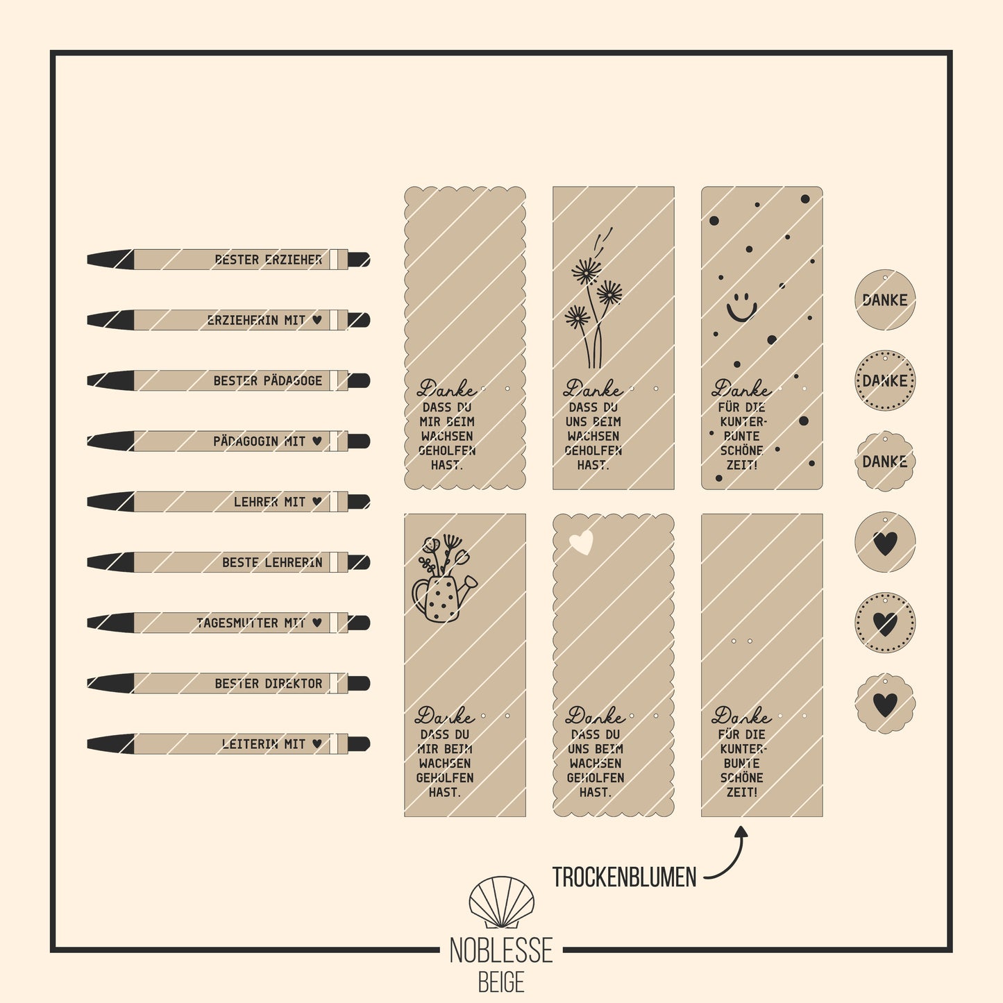 Kugelschreiber Halter & Kugelschreiber Gravuren * Geschenk für Erzieher | Lehrer * Bundle SVG Laserdatei