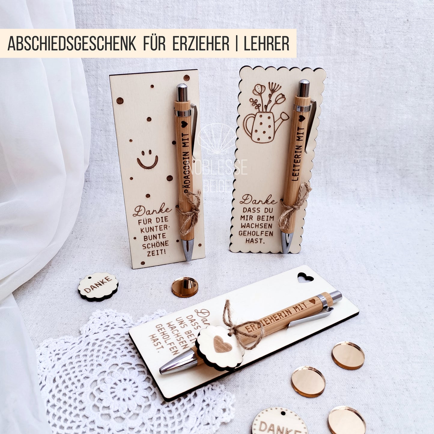 Kugelschreiber Halter & Kugelschreiber Gravuren * Geschenk für Erzieher | Lehrer * Bundle SVG Laserdatei