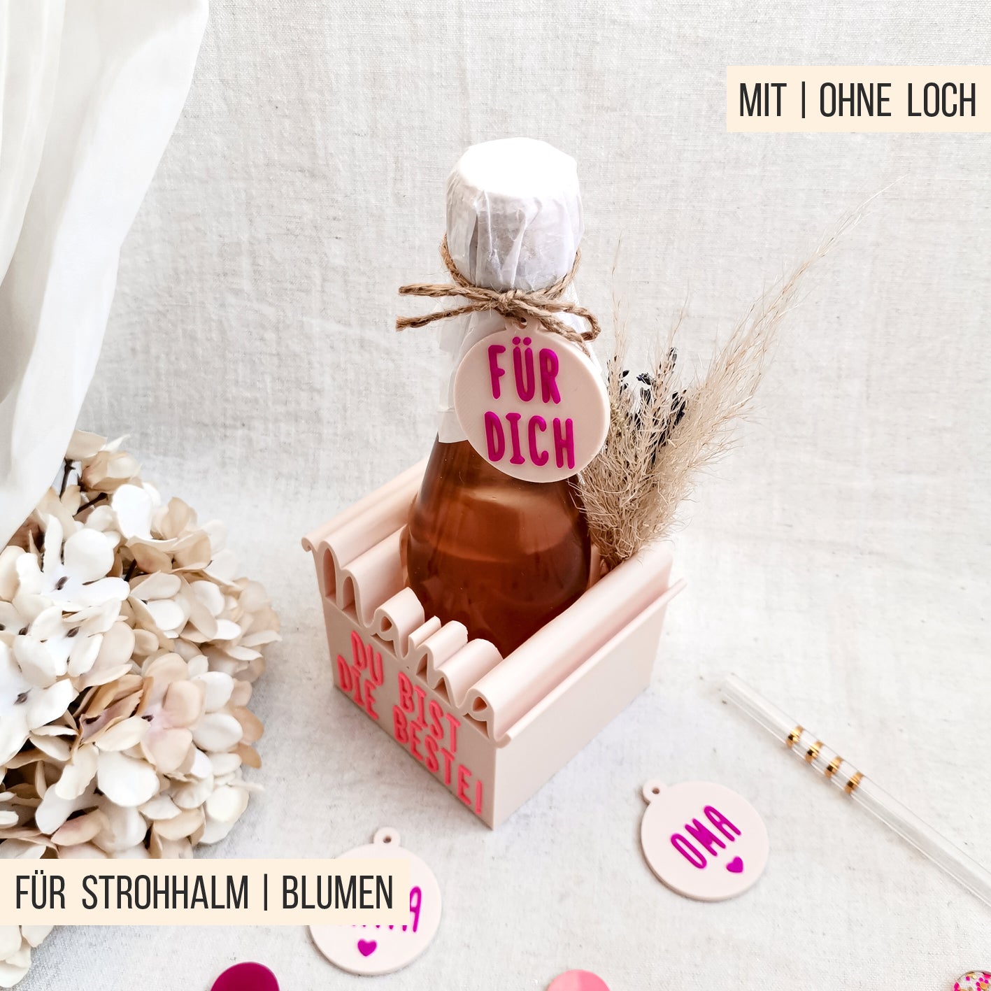 Mama Sektflaschen Halter * 0,2l Mini Sekt Flasche * Bundle * STL + 3MF 3D Druckdatei