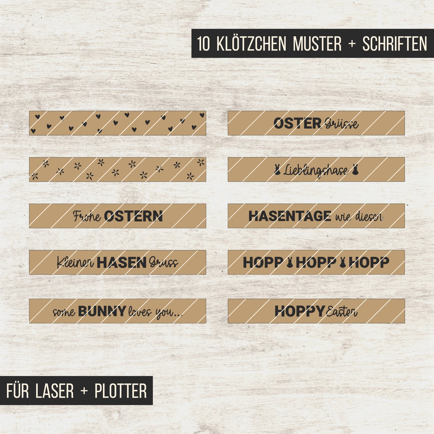 Frohe Ostern * Klötzchen Motiv * Bundle mit Klötzchen Gravuren * SVG Laserdatei