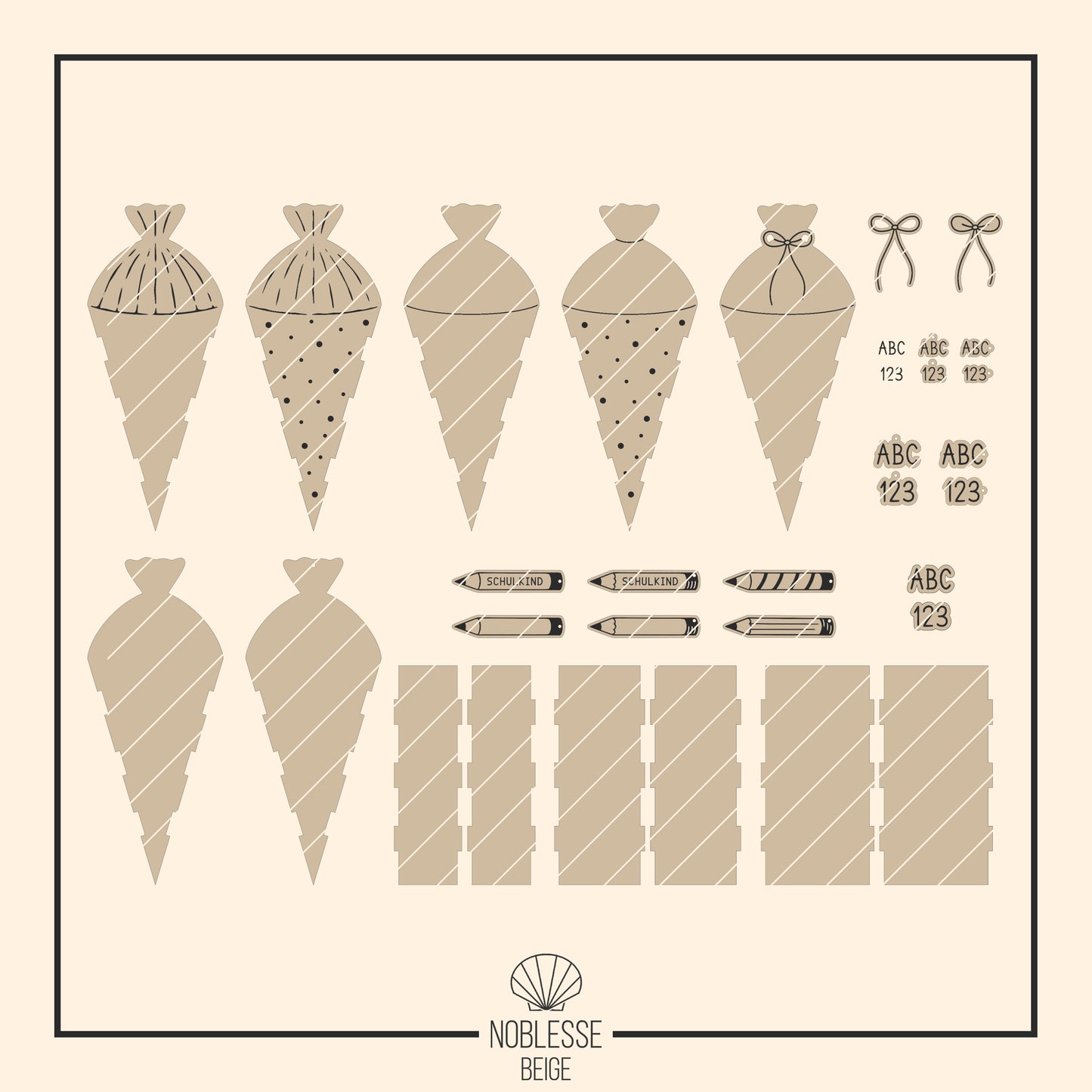 Schultüte * Zuckertüte Geschenk Box * 3mm | 4mm * SVG Laserdatei