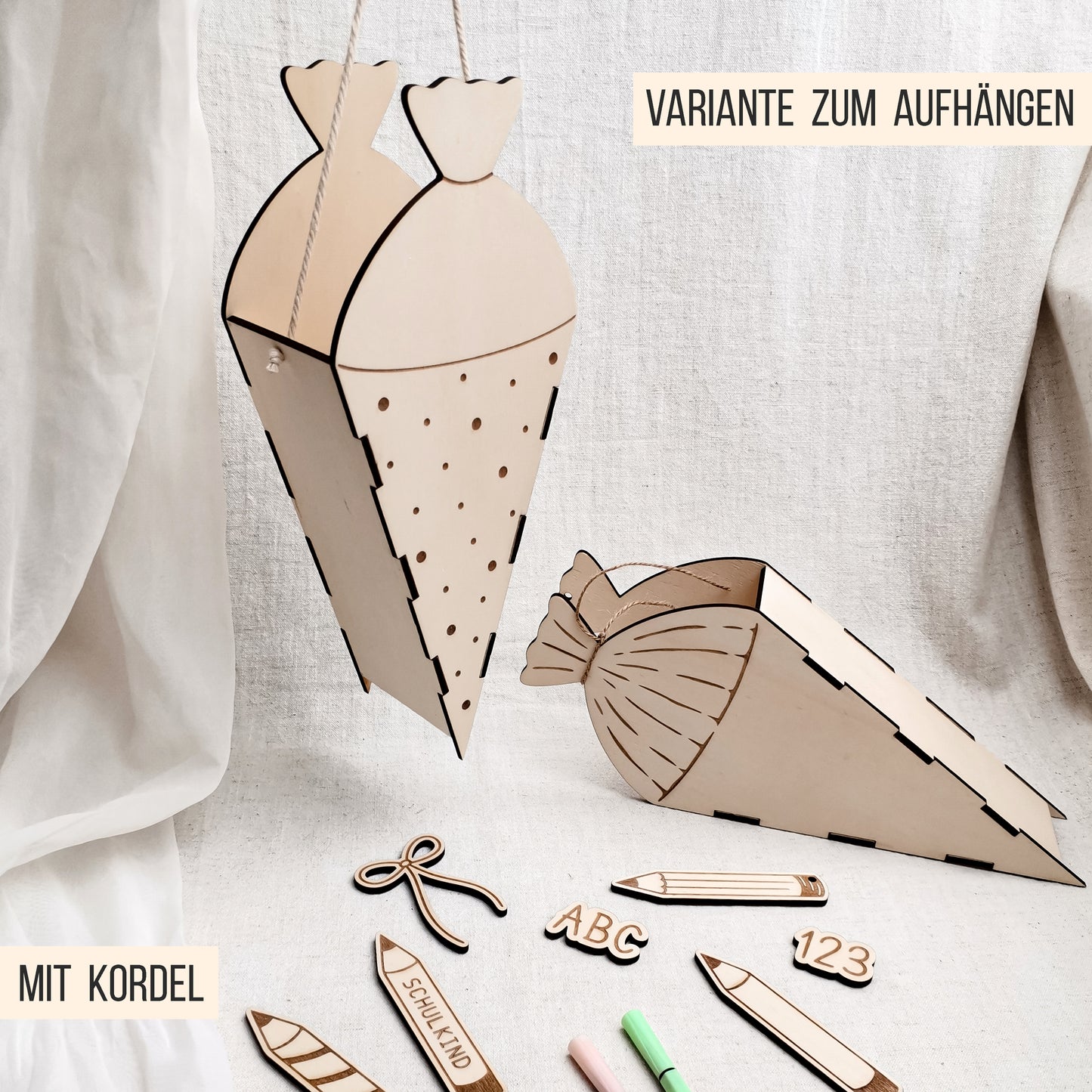 Schultüte * Zuckertüte Geschenk Box * 3mm | 4mm * SVG Laserdatei