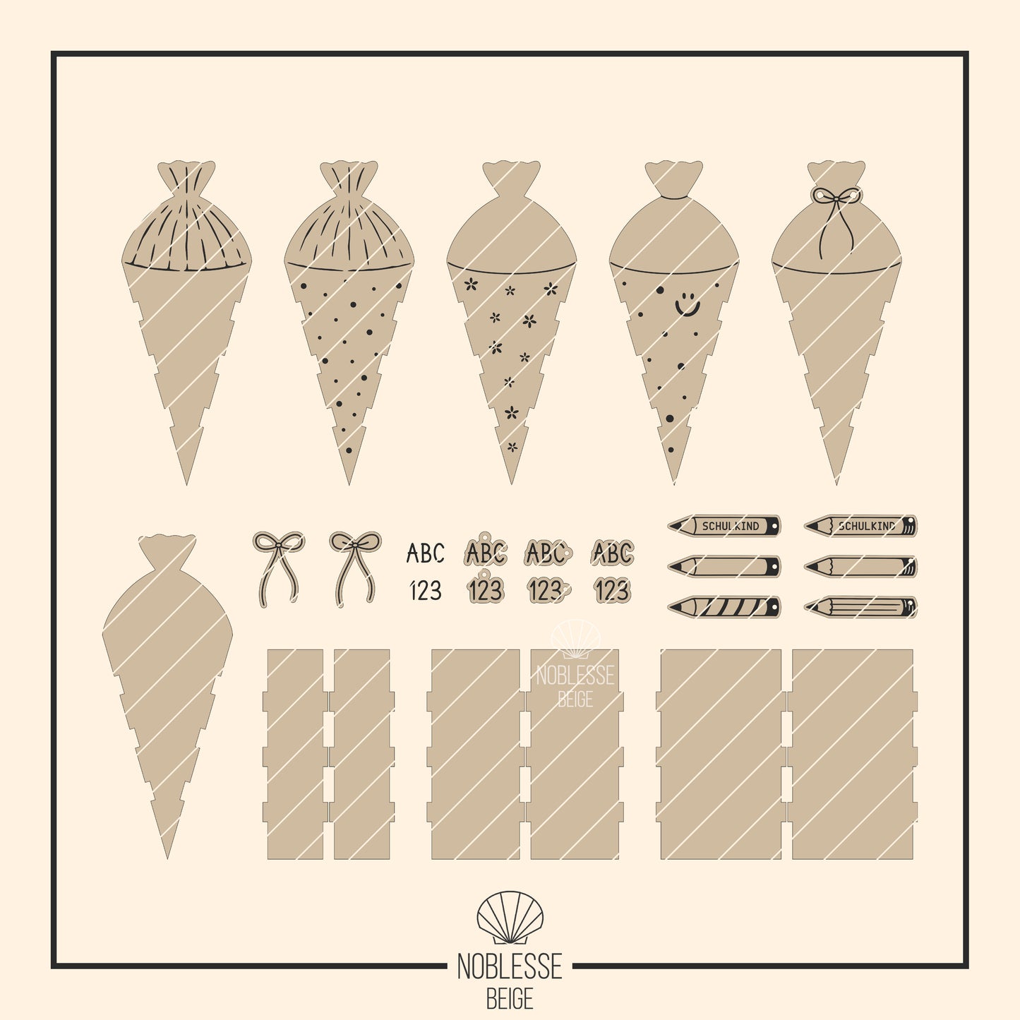 Mini Schultüte * Zuckertüte Geschenk Box * 2mm | 3mm | 4mm * SVG Laserdatei