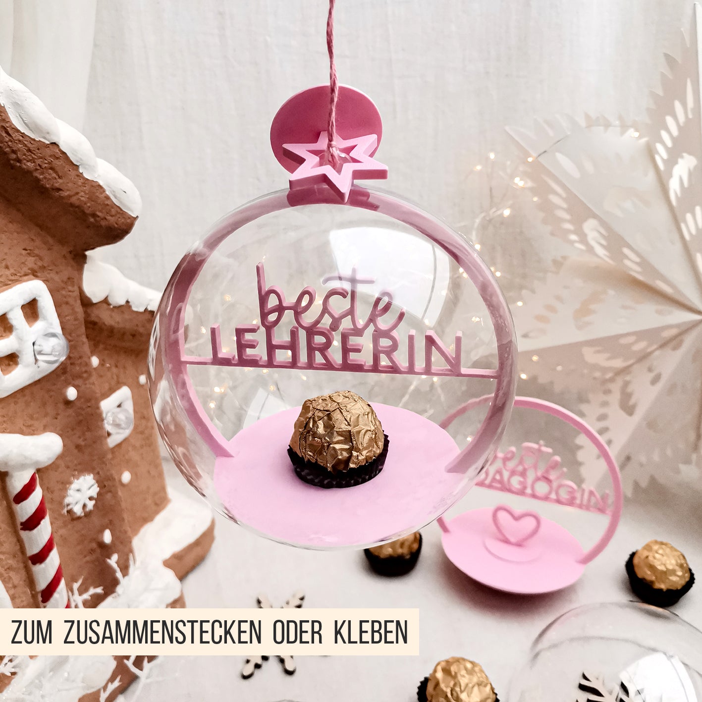 Acryl Kugel Einleger Schokokugel * Geschenk für Erzieher | Lehrer | Pädagogen * Bunlde * STL + 3MF 3D Druckdatei