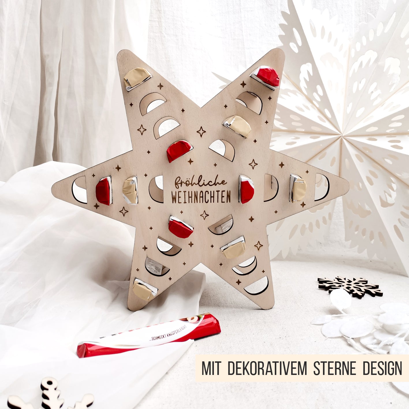 Adventskalender Stern für Praline Schokoriegel * 3mm | 4mm | 6mm * Bundle * SVG Laserdatei