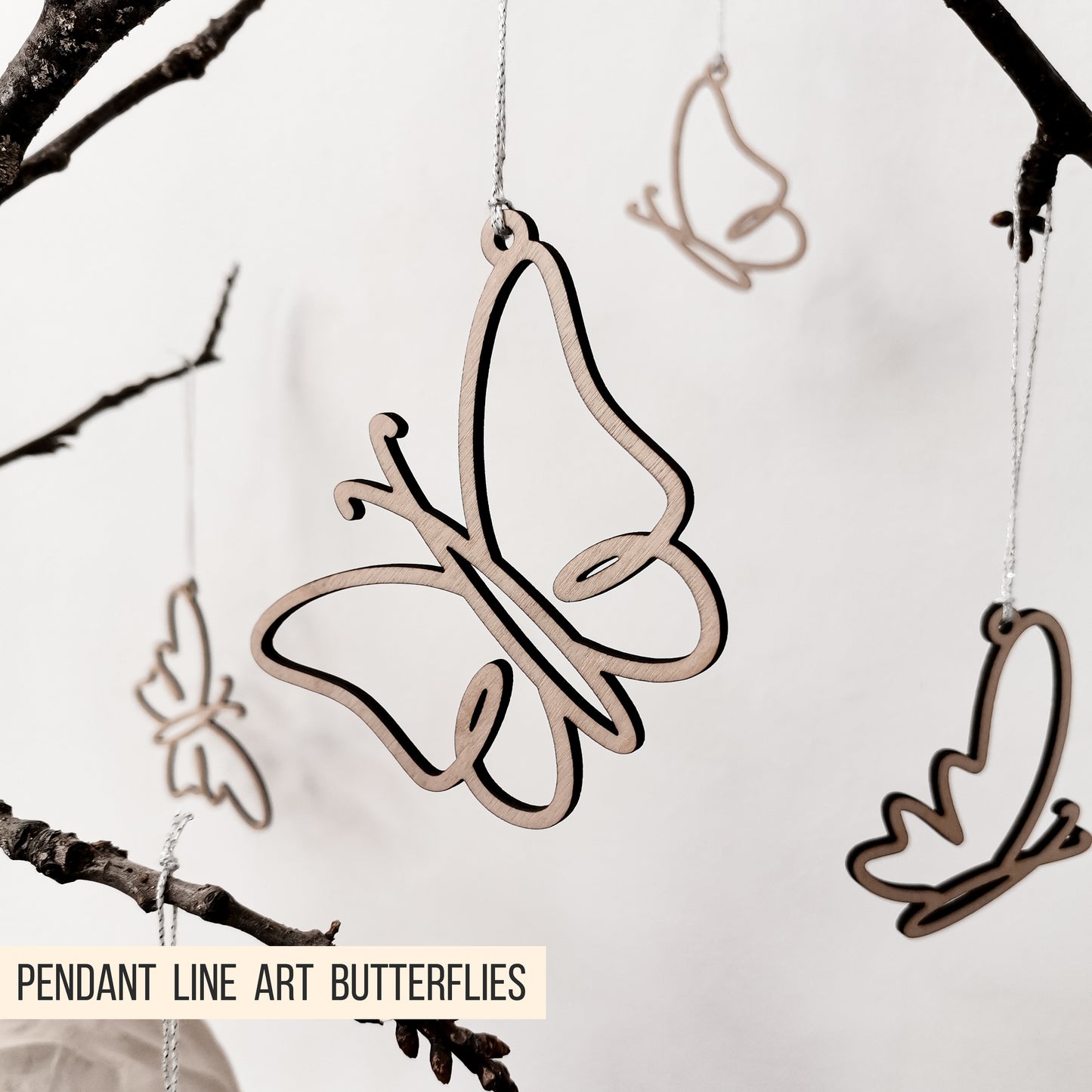 Schmetterlinge * Bundle * Line Art | Anhänger * SVG Laserdatei + Plotterdatei