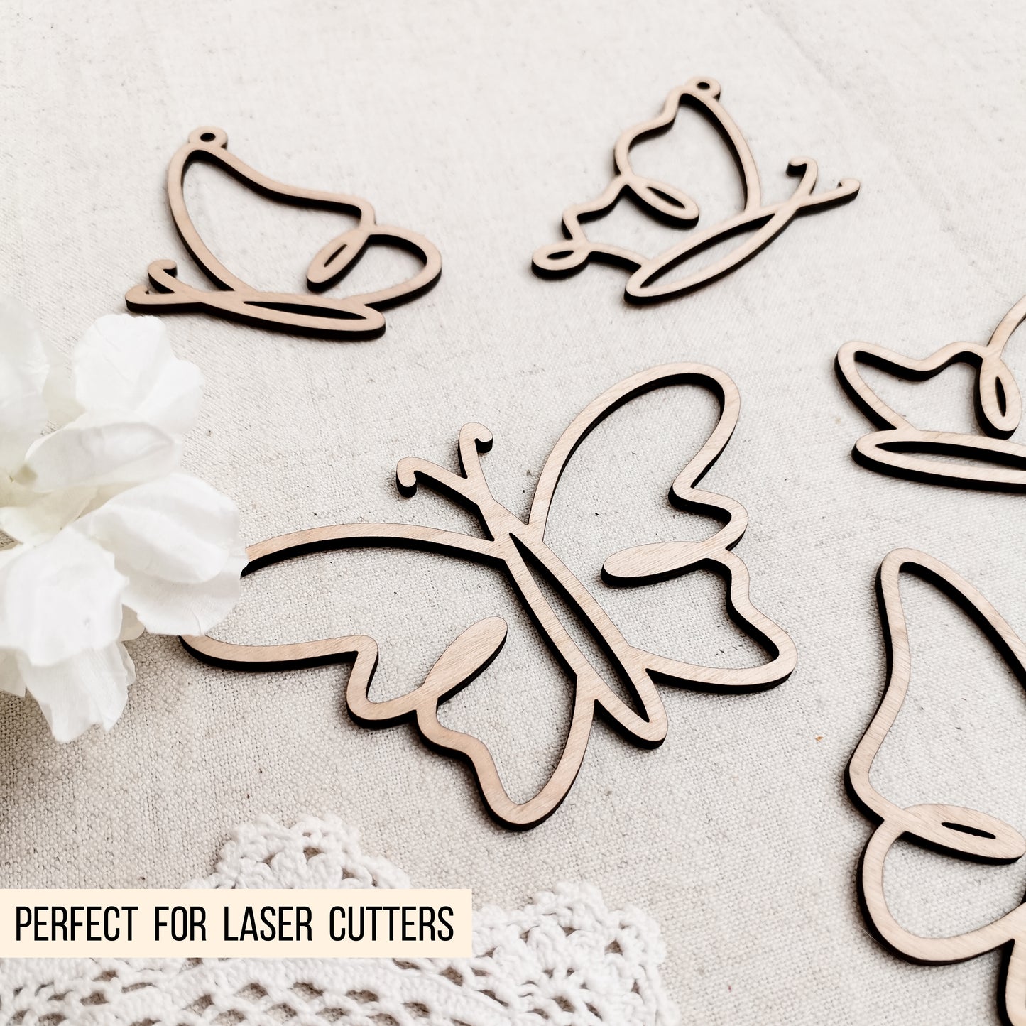 Schmetterlinge * Bundle * Line Art | Anhänger * SVG Laserdatei + Plotterdatei