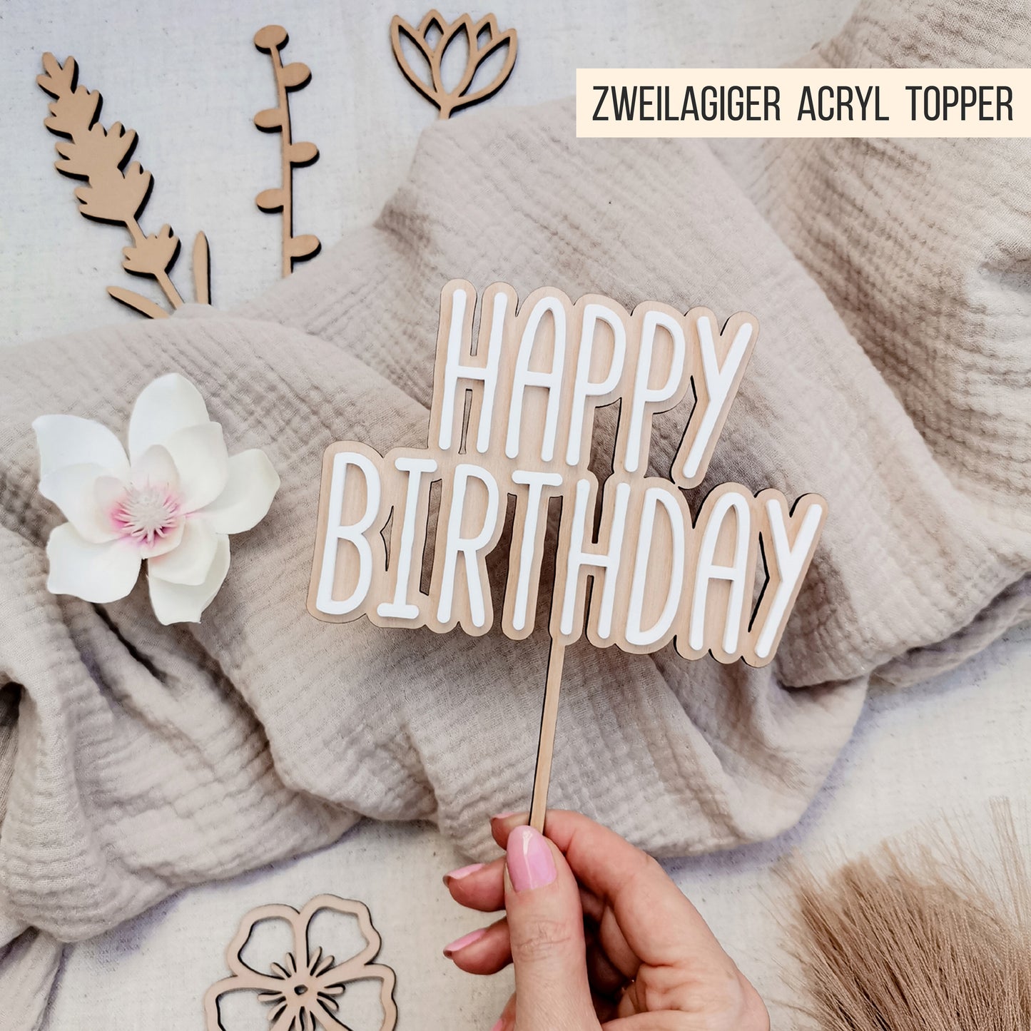 Happy Birthday Cake Topper * 3D Topper mit Zahlen Set * Bundle * SVG Laserdatei