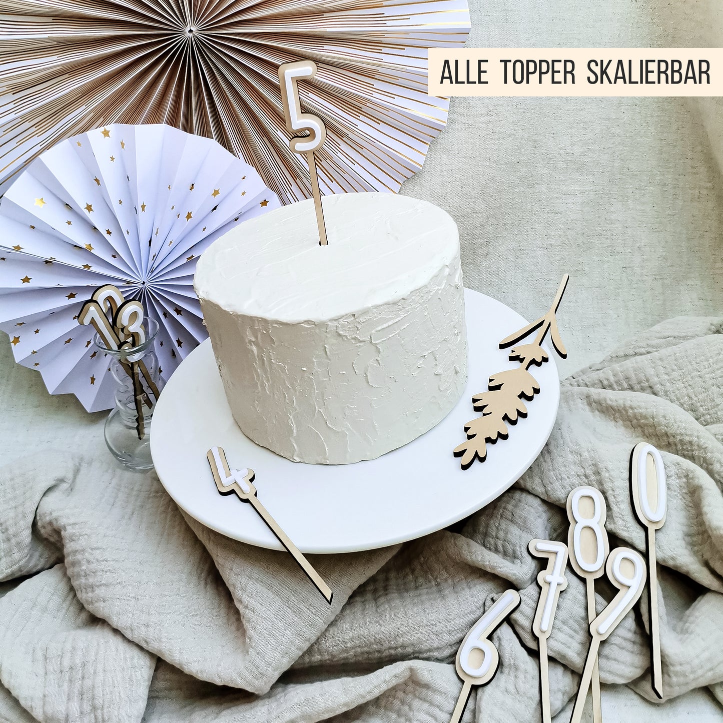 Happy Birthday Cake Topper * 3D Topper mit Zahlen Set * Bundle * SVG Laserdatei