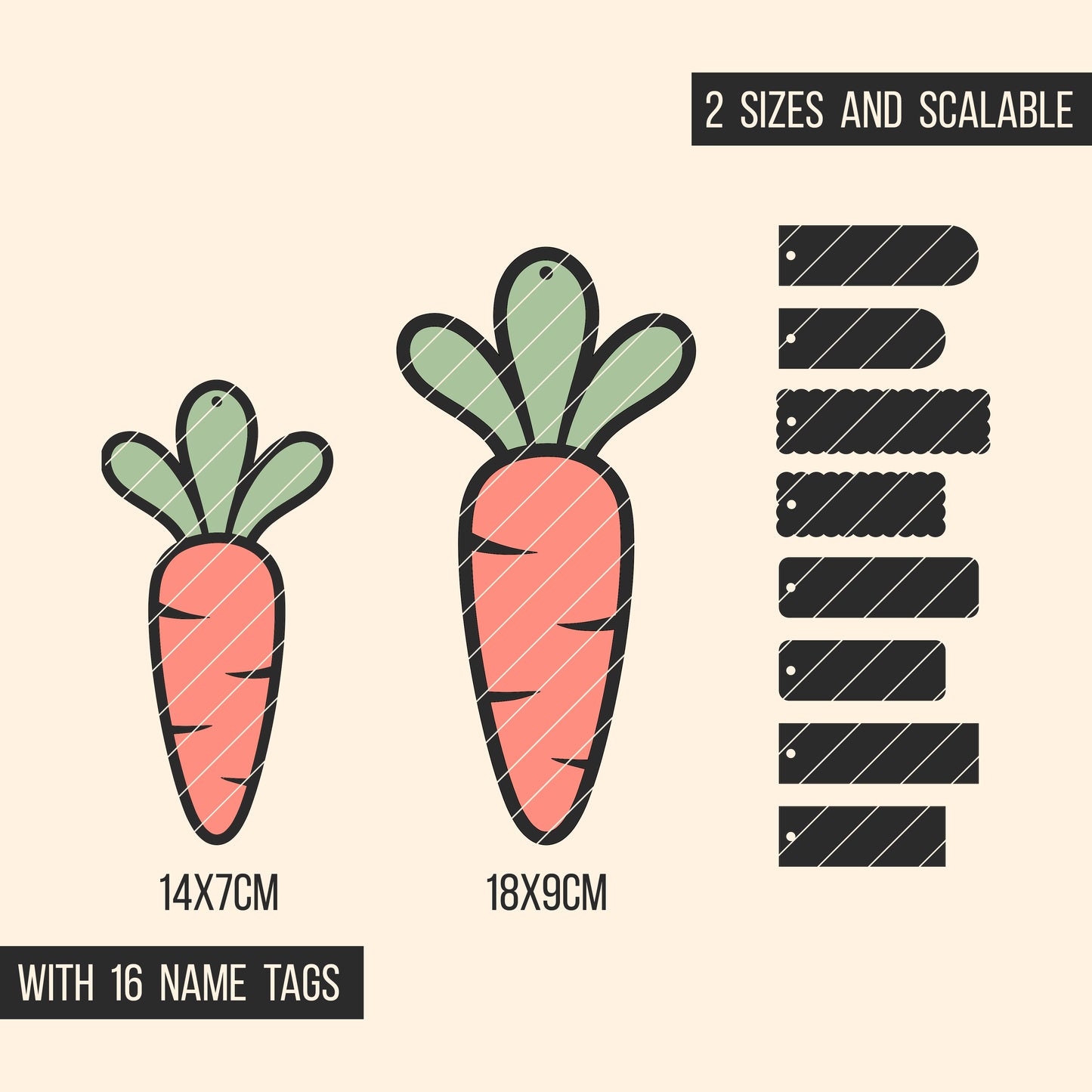 Karotten Anhänger Namensschild * personalisierbare Osterkarotte * Bundle * SVG Laserdatei + Plotterdatei
