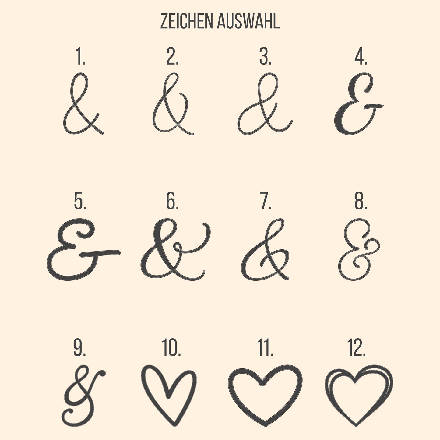 Cake Charm Hochzeit * personalisiert mit zwei Initialen & Zeichen