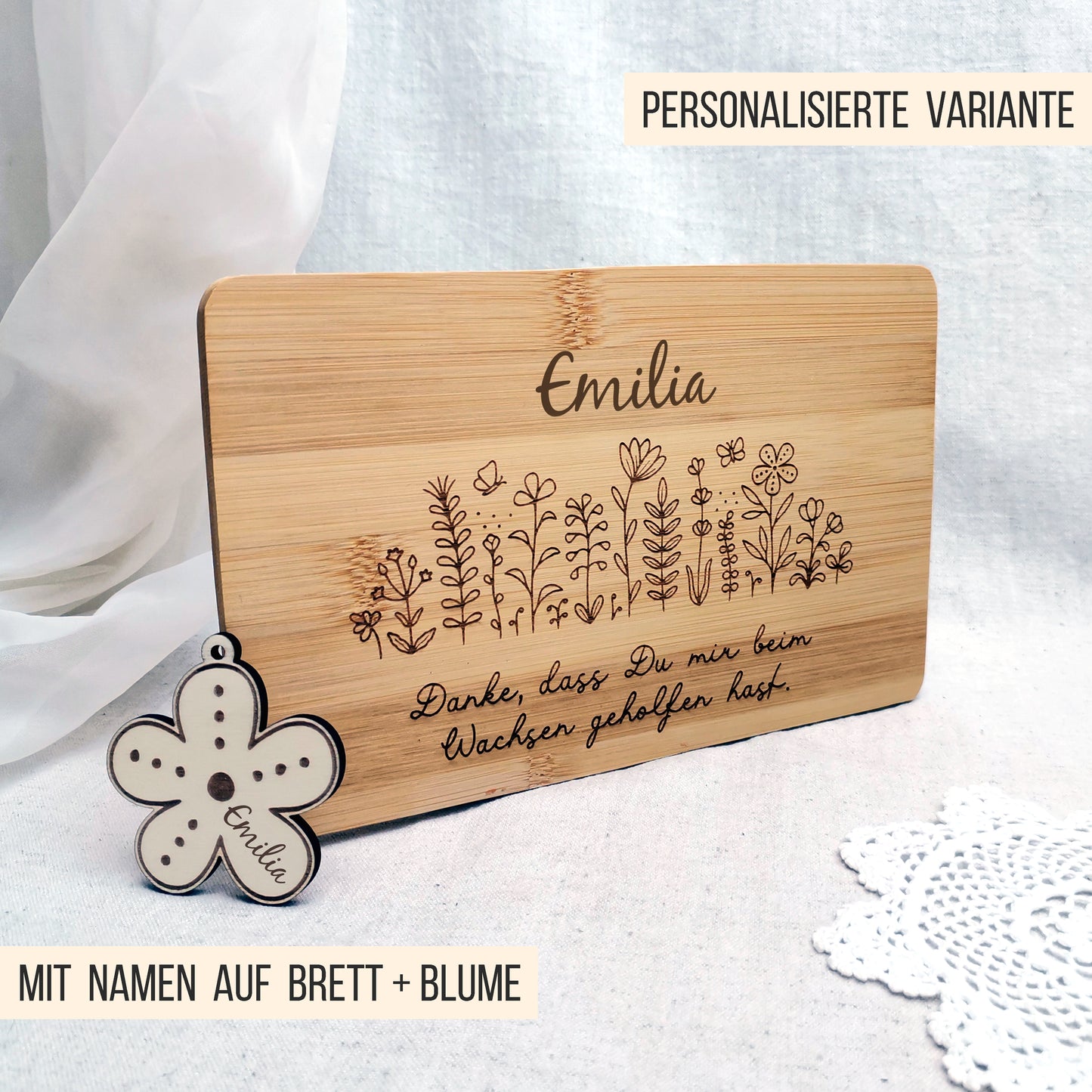 Brettchen Blumenwiese * Geschenk Erzieher | Lehrer * 6 Designs & Anhänger * SVG Laserdatei