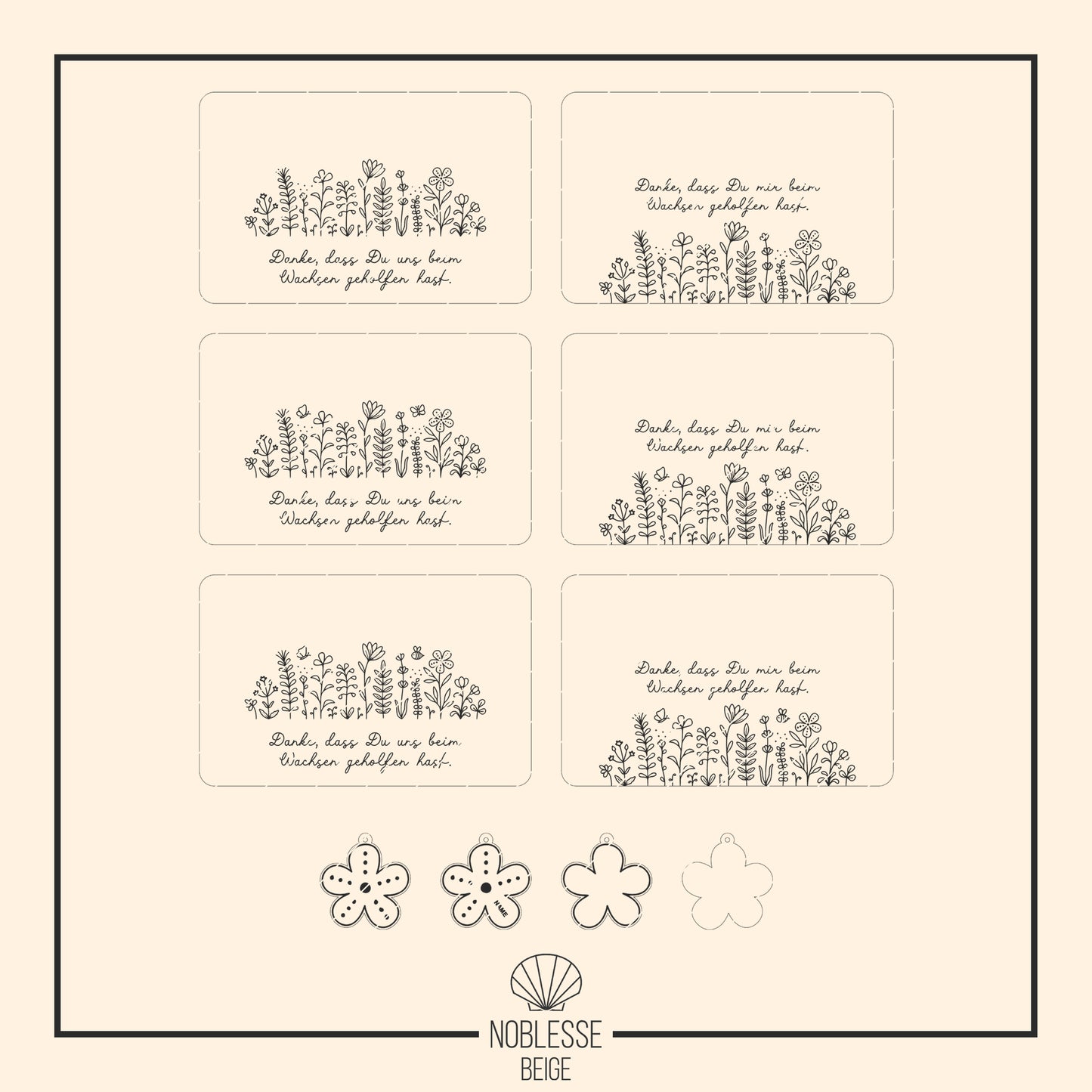 Brettchen Blumenwiese * Geschenk Erzieher | Lehrer * 6 Designs & Anhänger * SVG Laserdatei