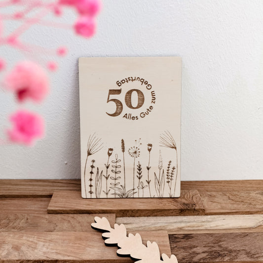 Geburtstagskarte DIN A6 * Personalisierbar * Wiesenblumen Design