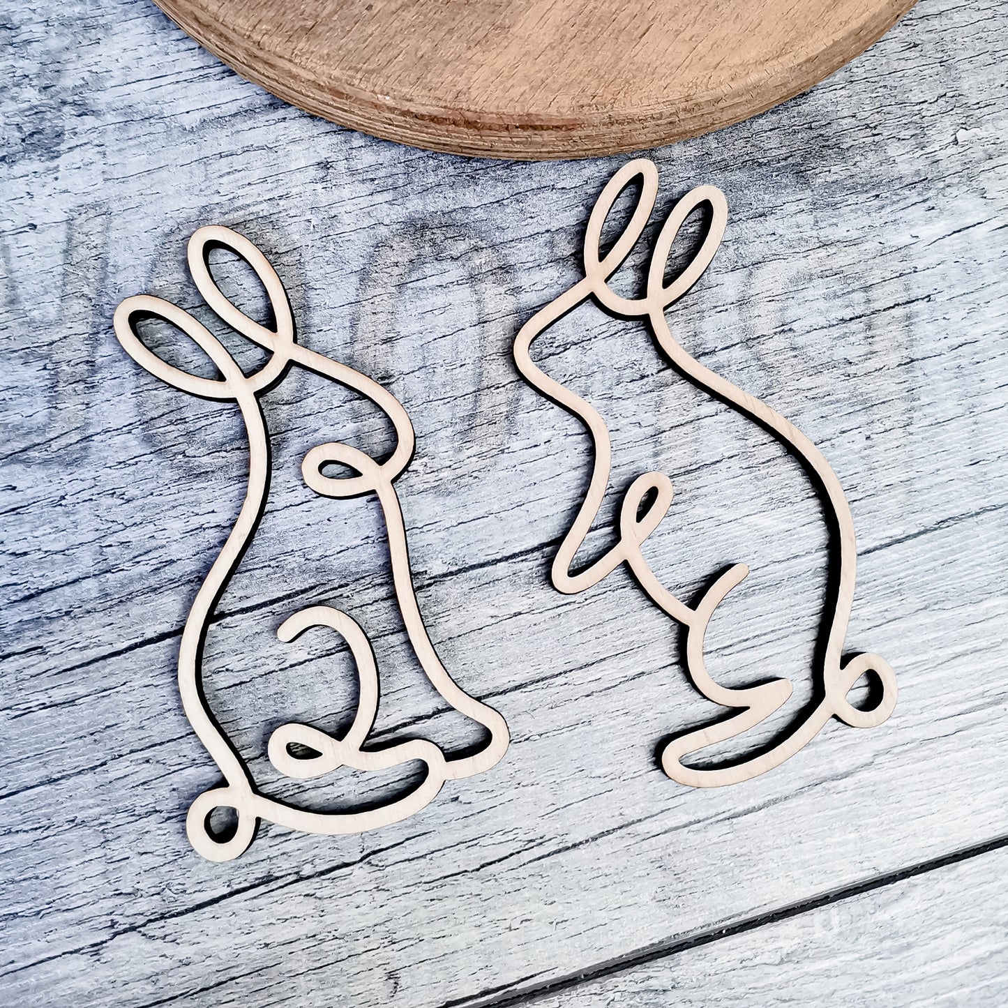 Häschen Anhänger * 2-Set aus Holz | Acryl * Design Line Art