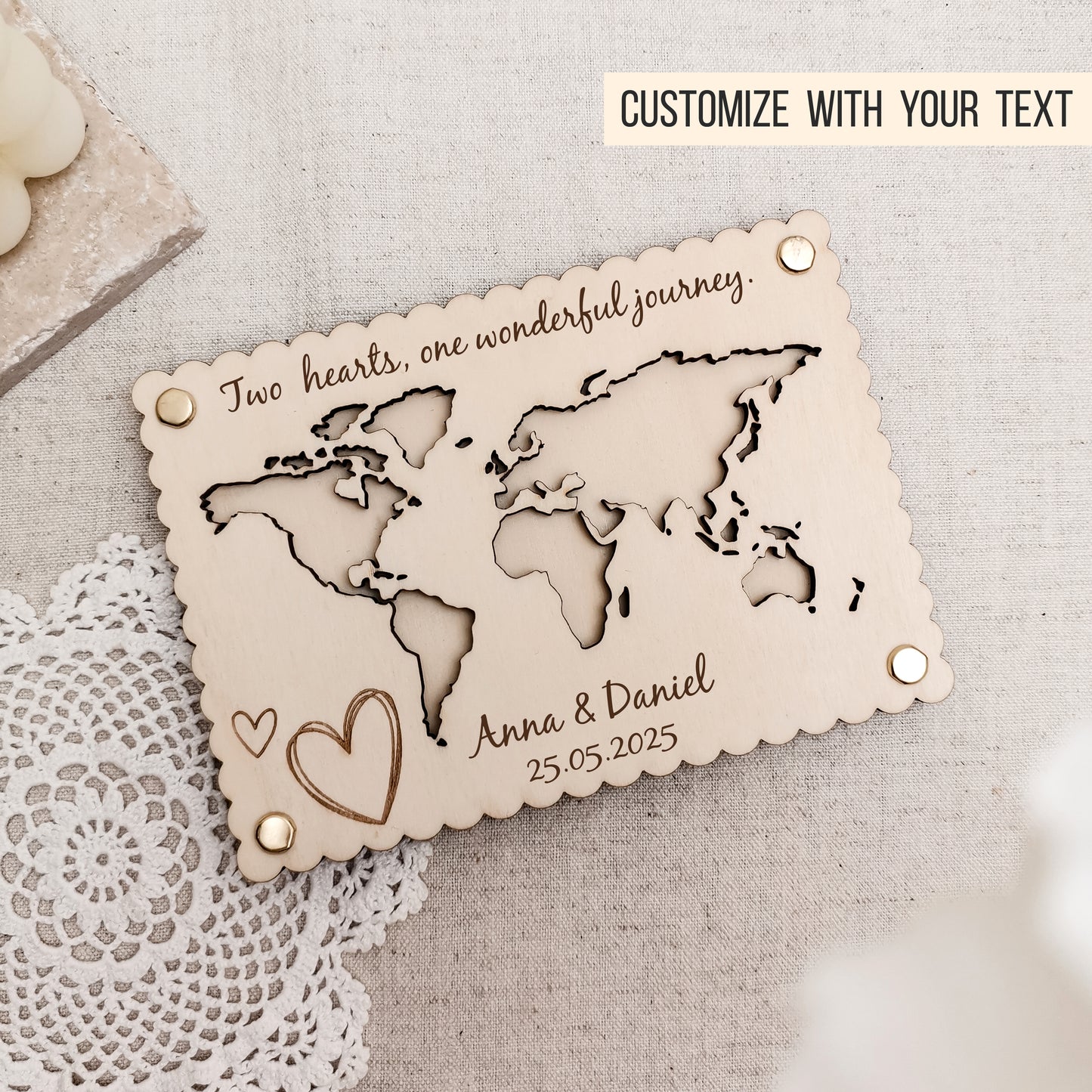 Karte Weltkarte für Geldgeschenk * Hochzeitsgeschenk * Bundle * SVG Laserdatei