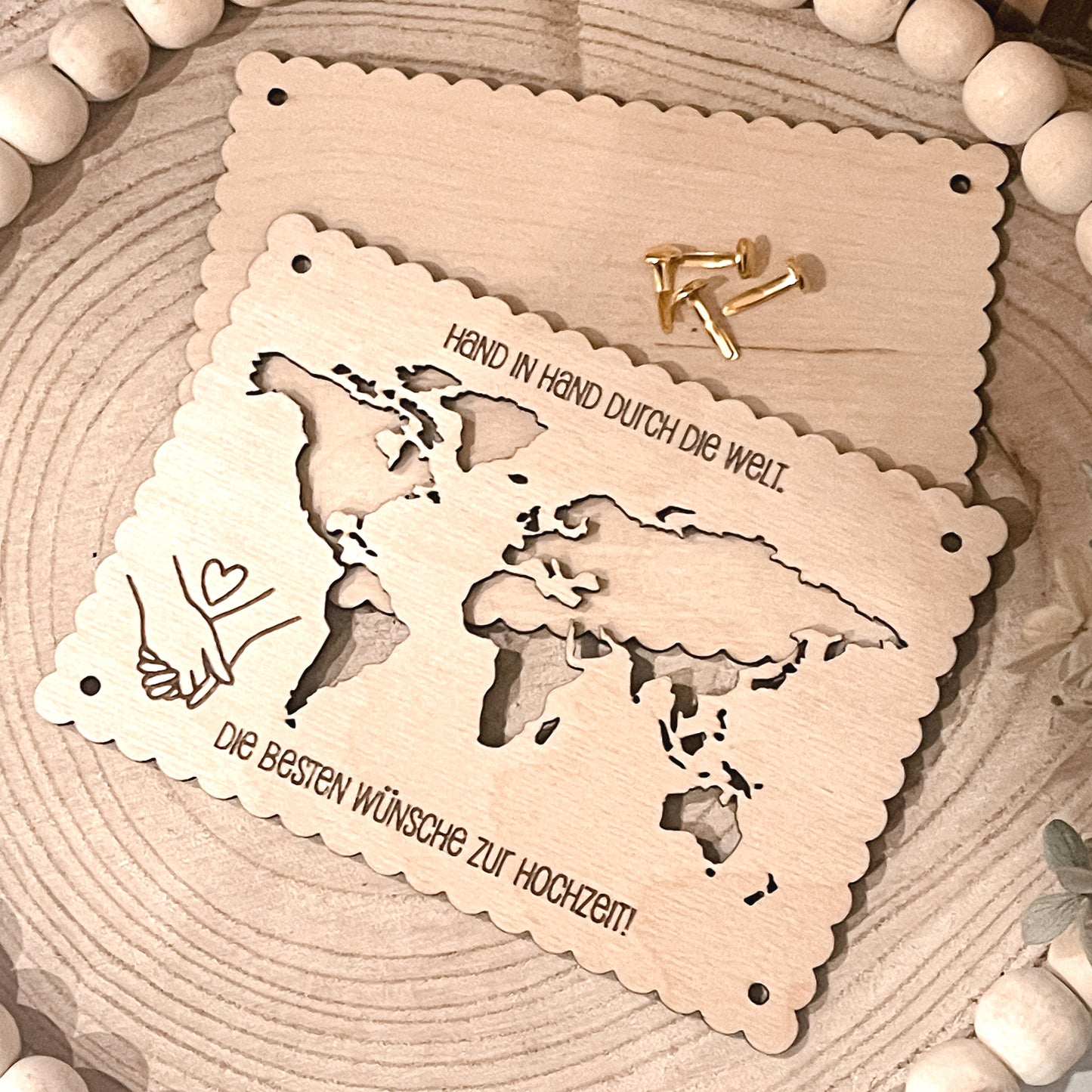 Karte Weltkarte für Geldgeschenk * Hochzeitsgeschenk * Bundle * SVG Laserdatei