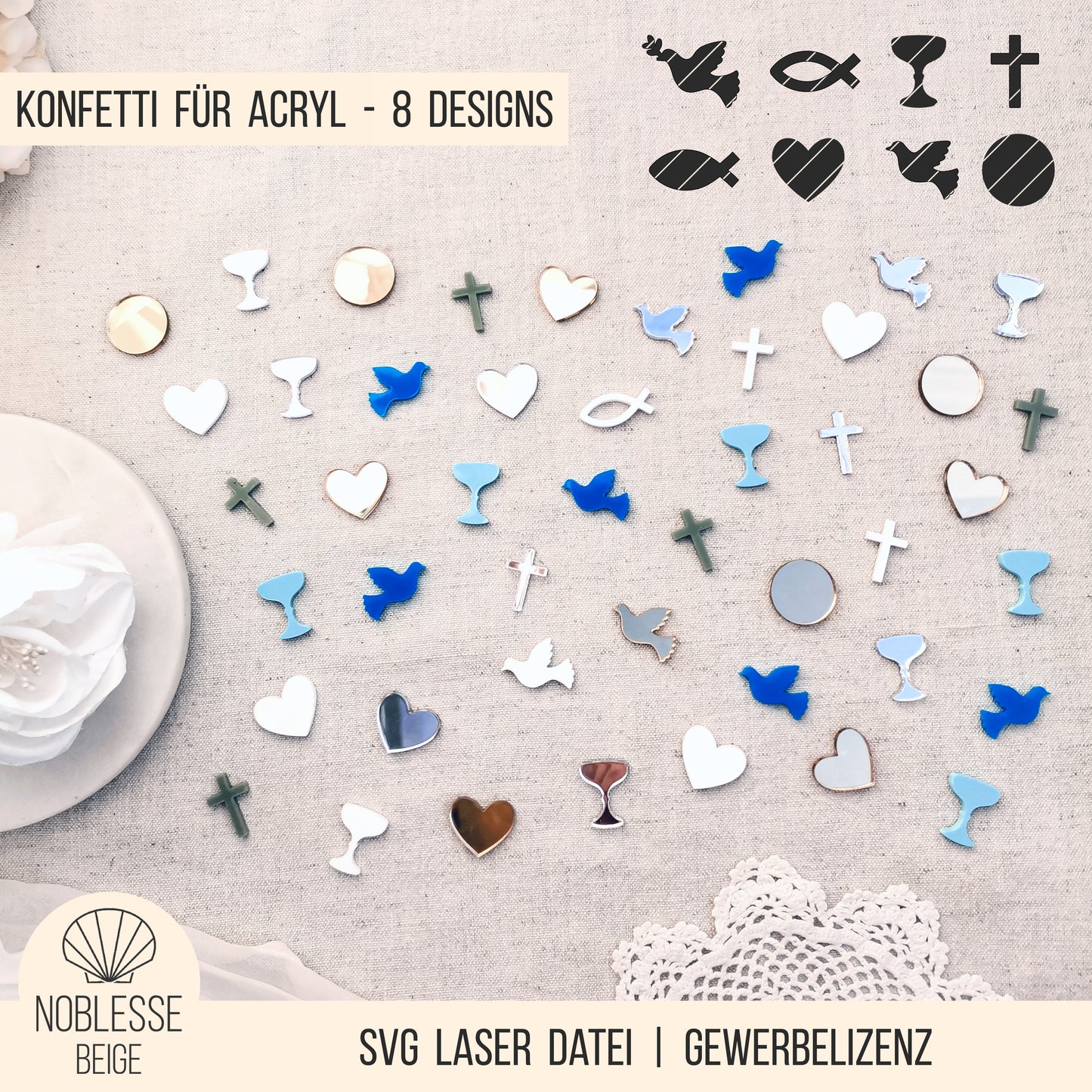 Konfetti Acryl * Kirchliche Anlässe * Bundle * SVG Laserdatei