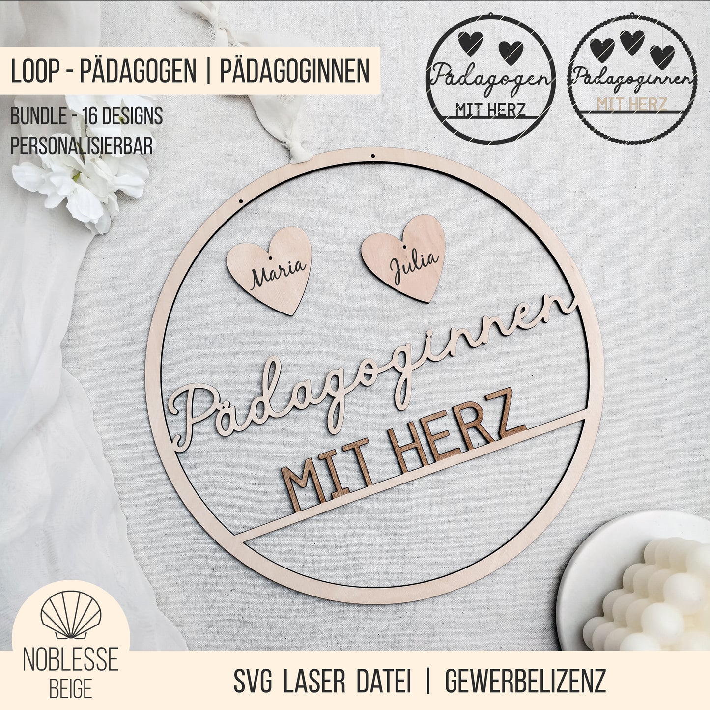 Loop * Pädagogen | Pädagoginnen mit Herz * Geschenk für Erzieher | Lehrer * Bundle * SVG Laserdatei