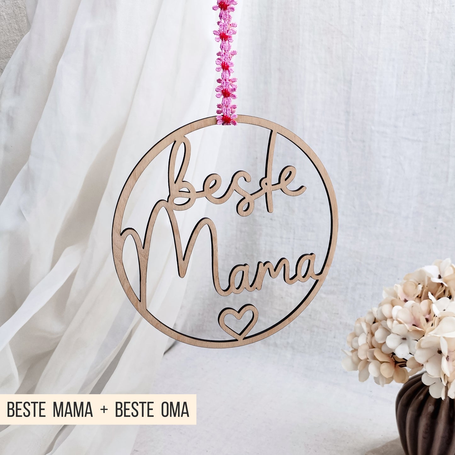 Loop mit Herz * Beste Mama | Beste Oma * 3 Größen * SVG Laserdatei