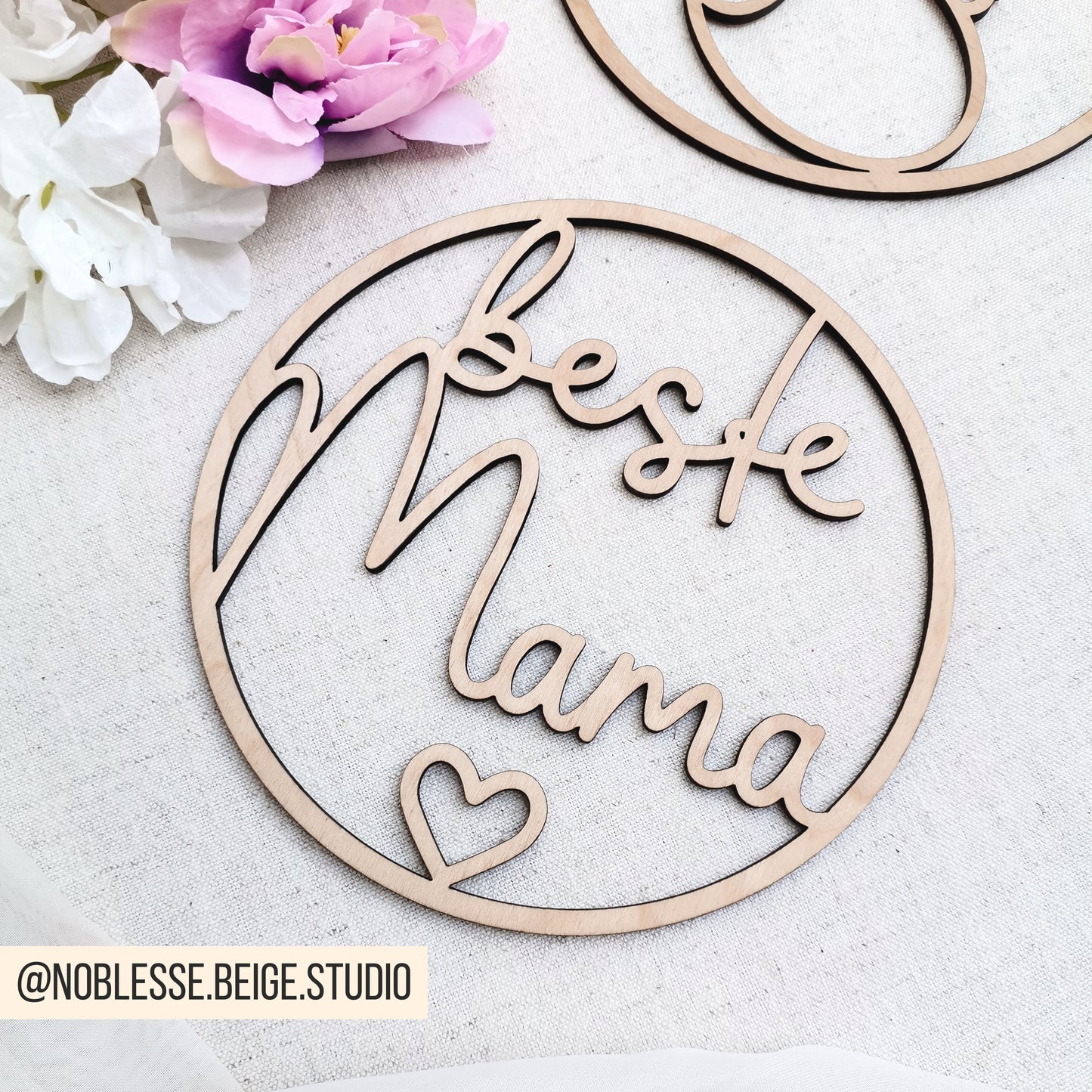 Loop mit Herz * Beste Mama | Beste Oma * 3 Größen * SVG Laserdatei