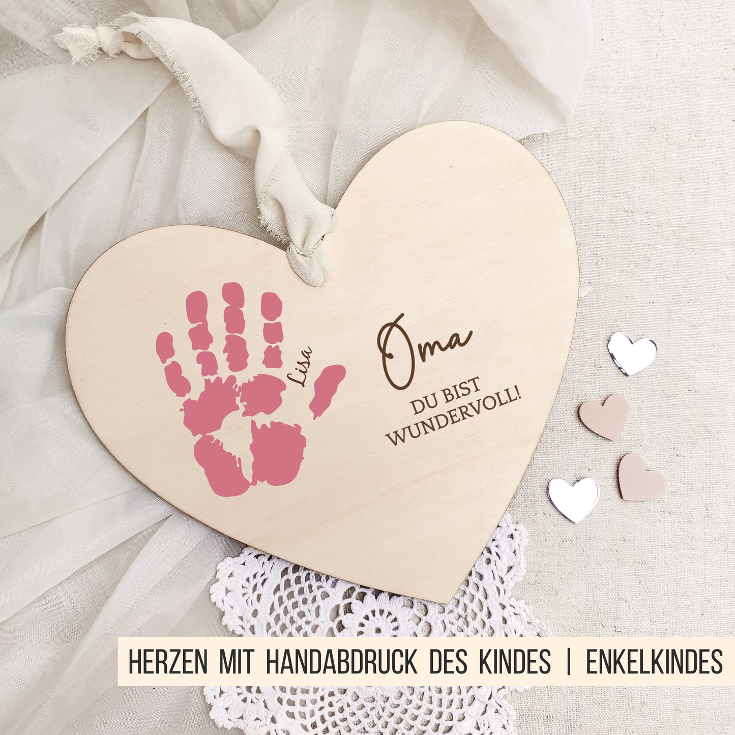 Herz Schild für Mama | Oma | Bonusmama * Geschenk Muttertag * mit Anhängern * Bundle * SVG Laserdatei