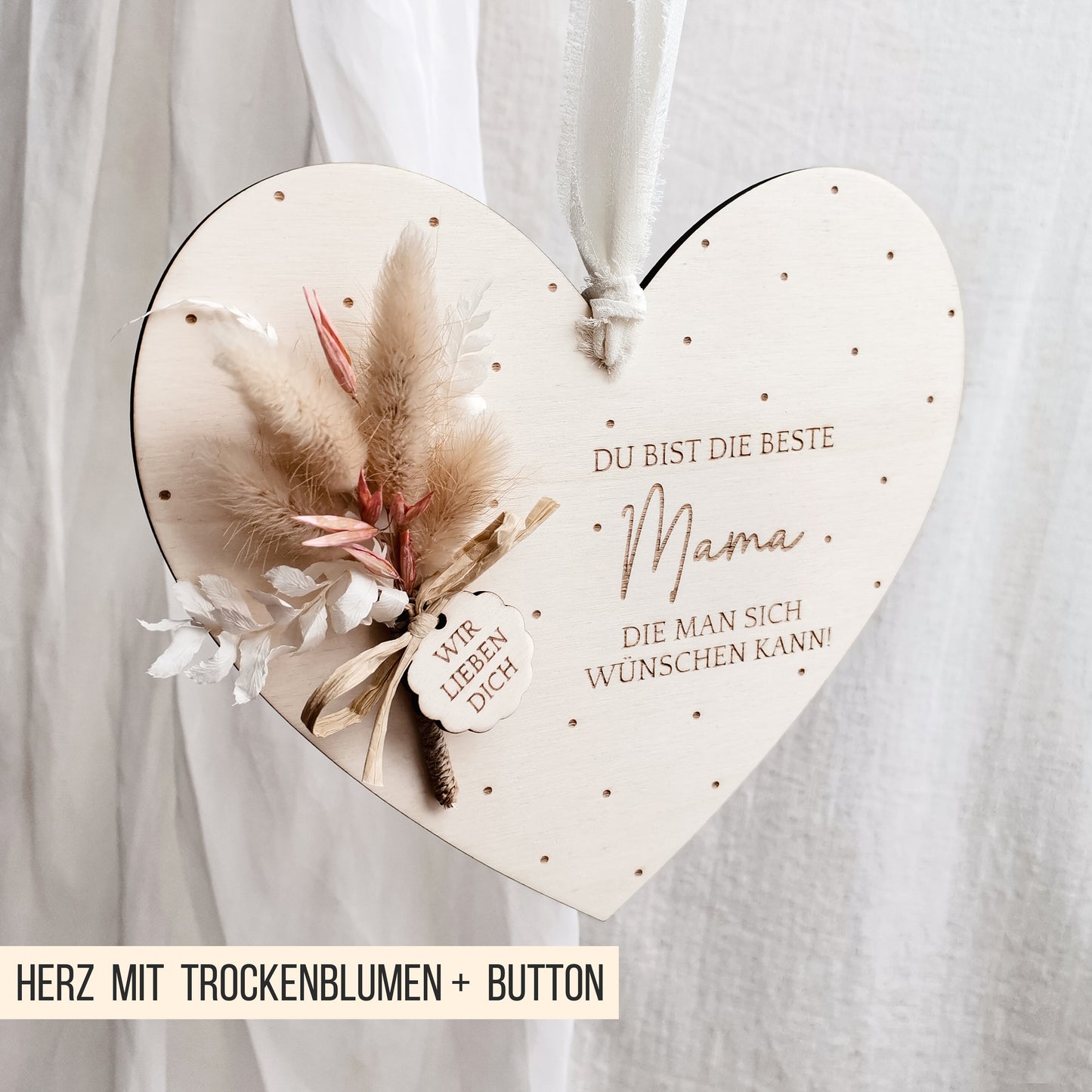 Herz Schild für Mama | Oma | Bonusmama * Geschenk Muttertag * mit Anhängern * Bundle * SVG Laserdatei
