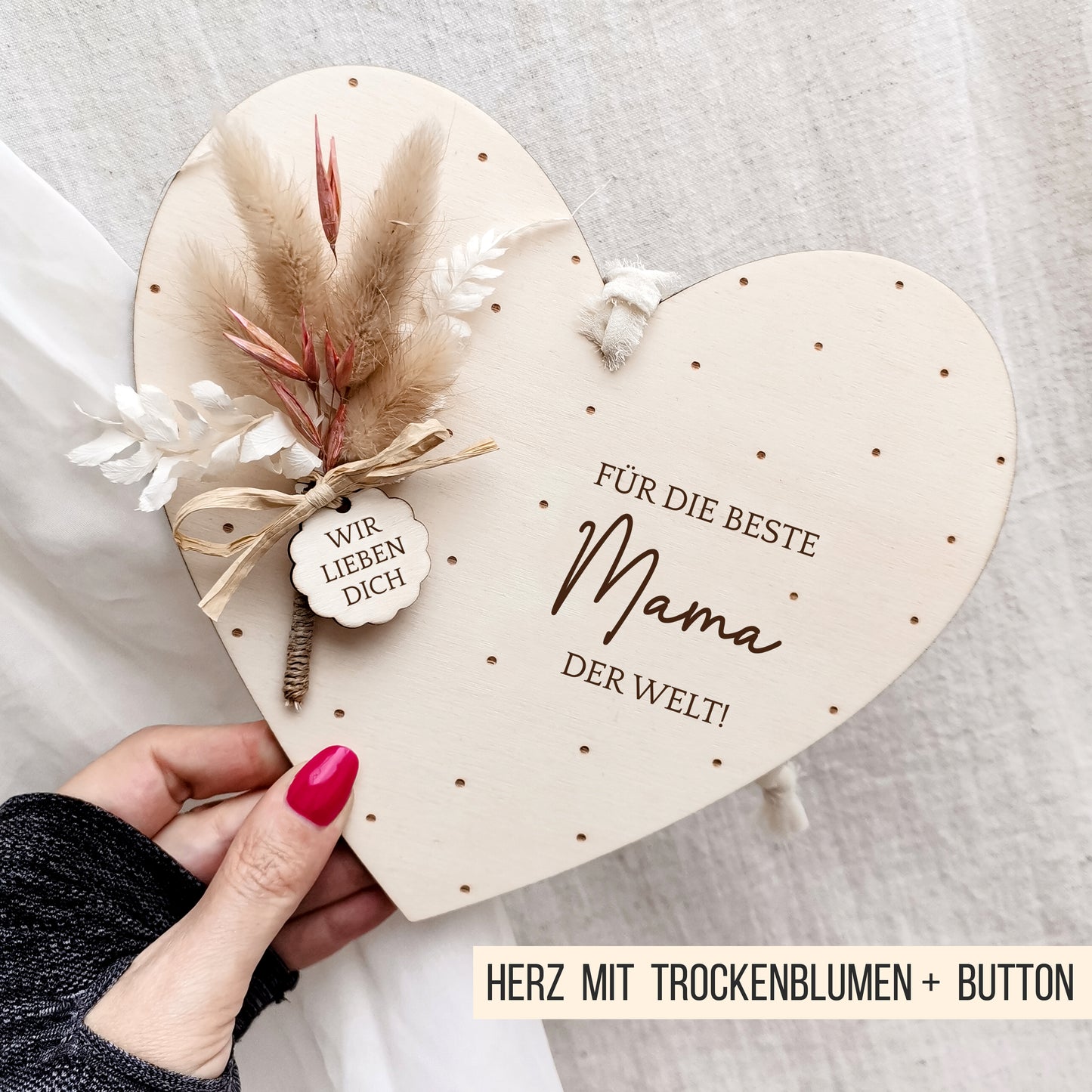 Herz Schild für Mama | Oma | Bonusmama * Geschenk Muttertag * mit Anhängern * Bundle * SVG Laserdatei