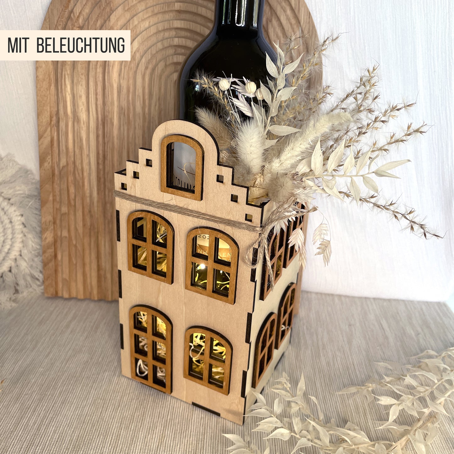 Lichterhaus Geschenk Box * für Wein | Schaumwein Flasche * 3mm | 4mm * Bundle * SVG Laserdatei