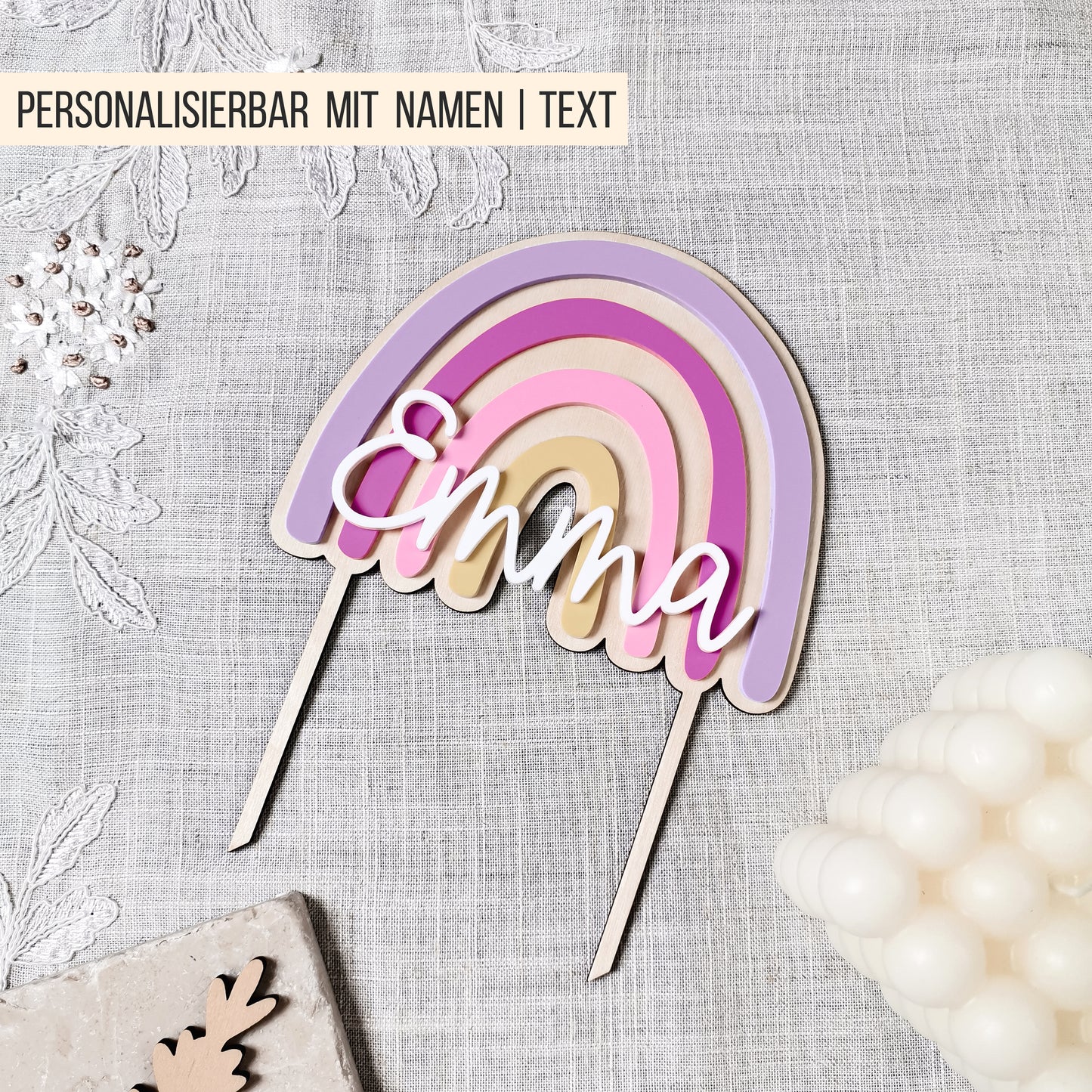 Regenbogen Cake Topper * Bundle * für Holz + Acryl * SVG Laserdatei