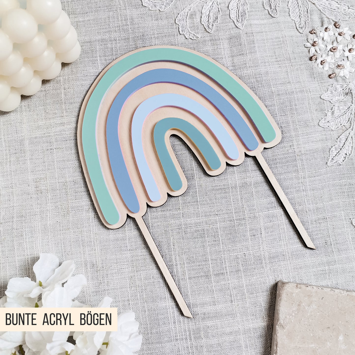 Regenbogen Cake Topper * Bundle * für Holz + Acryl * SVG Laserdatei