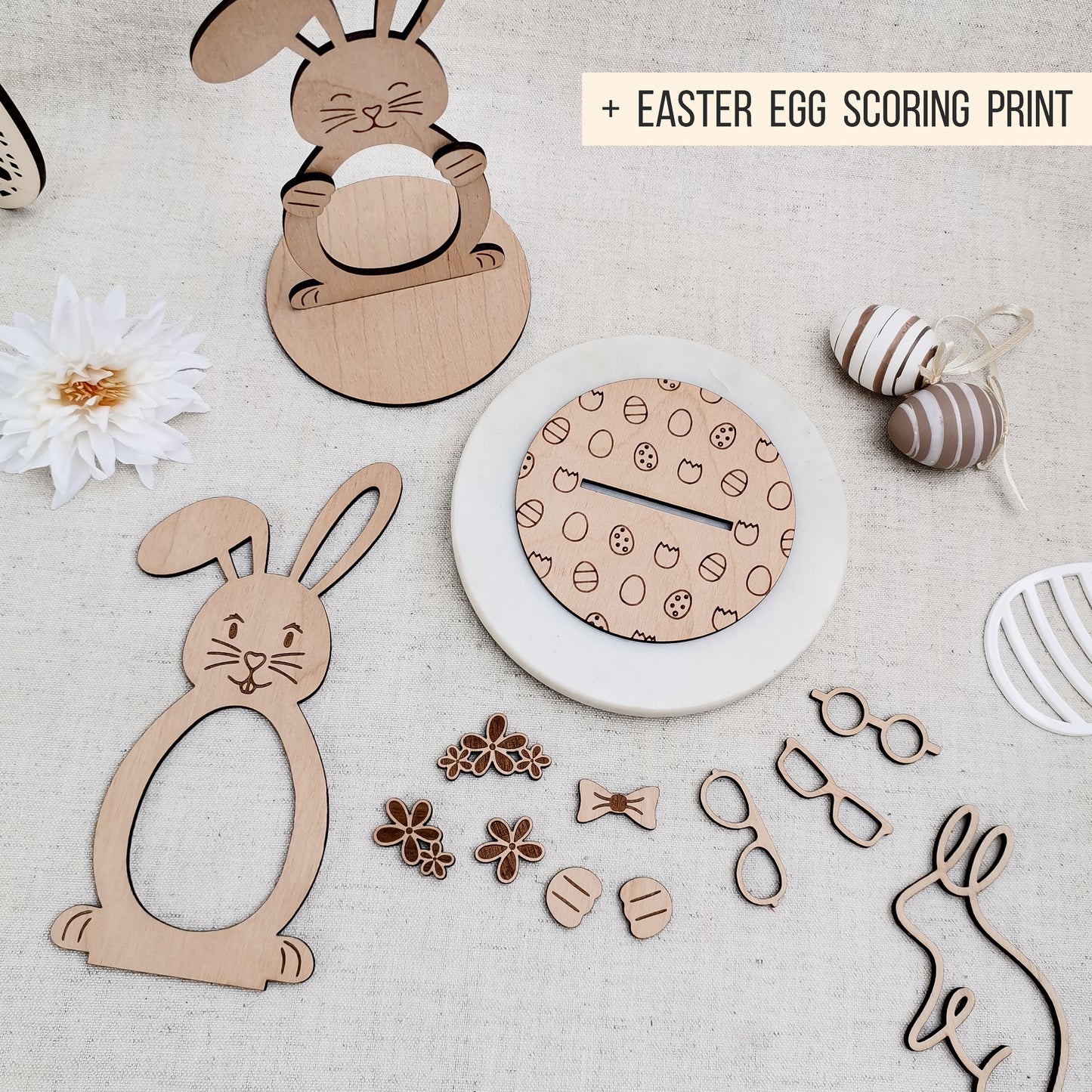 Osterhase Halter für Schokolade-Ei * personalisierbar * 3mm | 4mm * Bundle mit 3D Zubehör * SVG Laserdatei