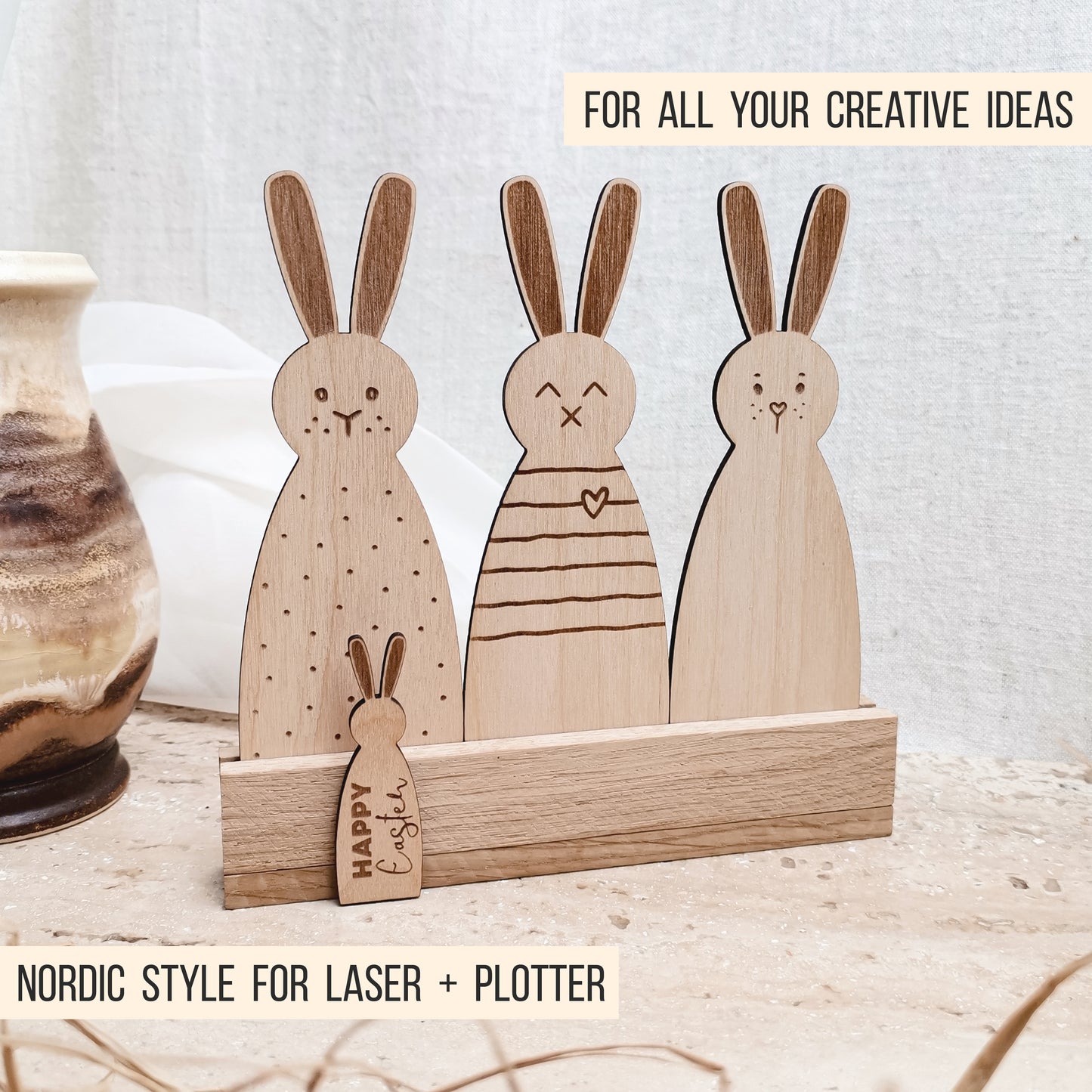 Skandi Hasen * Osterhäschen Geschenkhalter | Geldhalter | Anhänger * Bundle * SVG Laserdatei + Plotterdatei