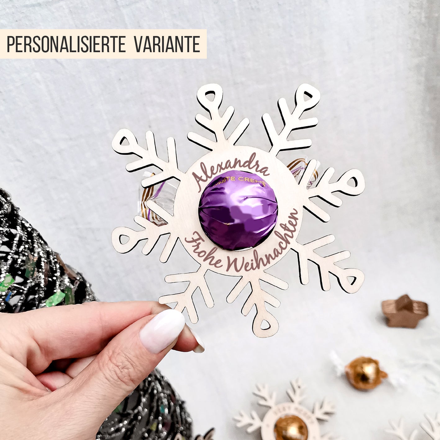 Schneeflocken Anhänger für Schokokugel * Bundle * SVG Laserdatei