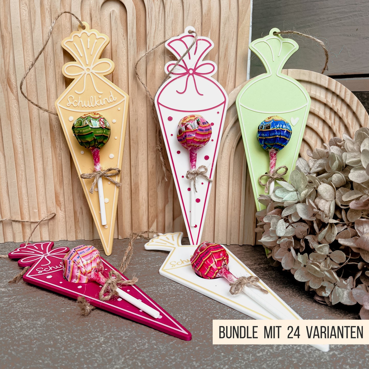 Schultüte * Halter für Lutscher * Bundle 24 Varianten * STL + 3MF 3D Druckdatei