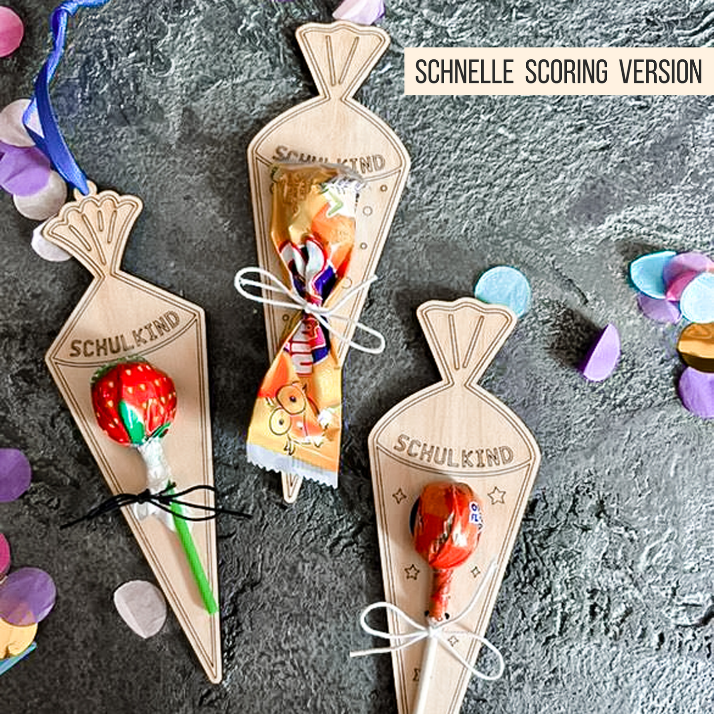 Schultüte * Halter für Lutscher | Geld * Bundle * 54 Designs * SVG Laserdatei