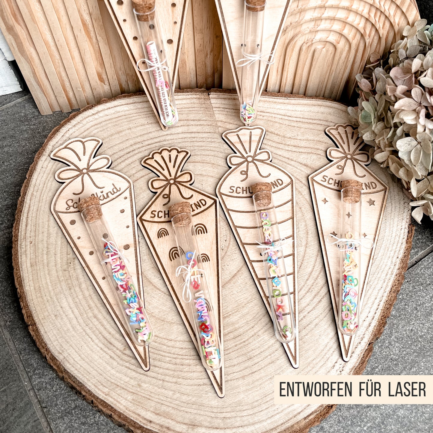 Schultüte * Halter für Lutscher | Geld * Bundle * 54 Designs * SVG Laserdatei