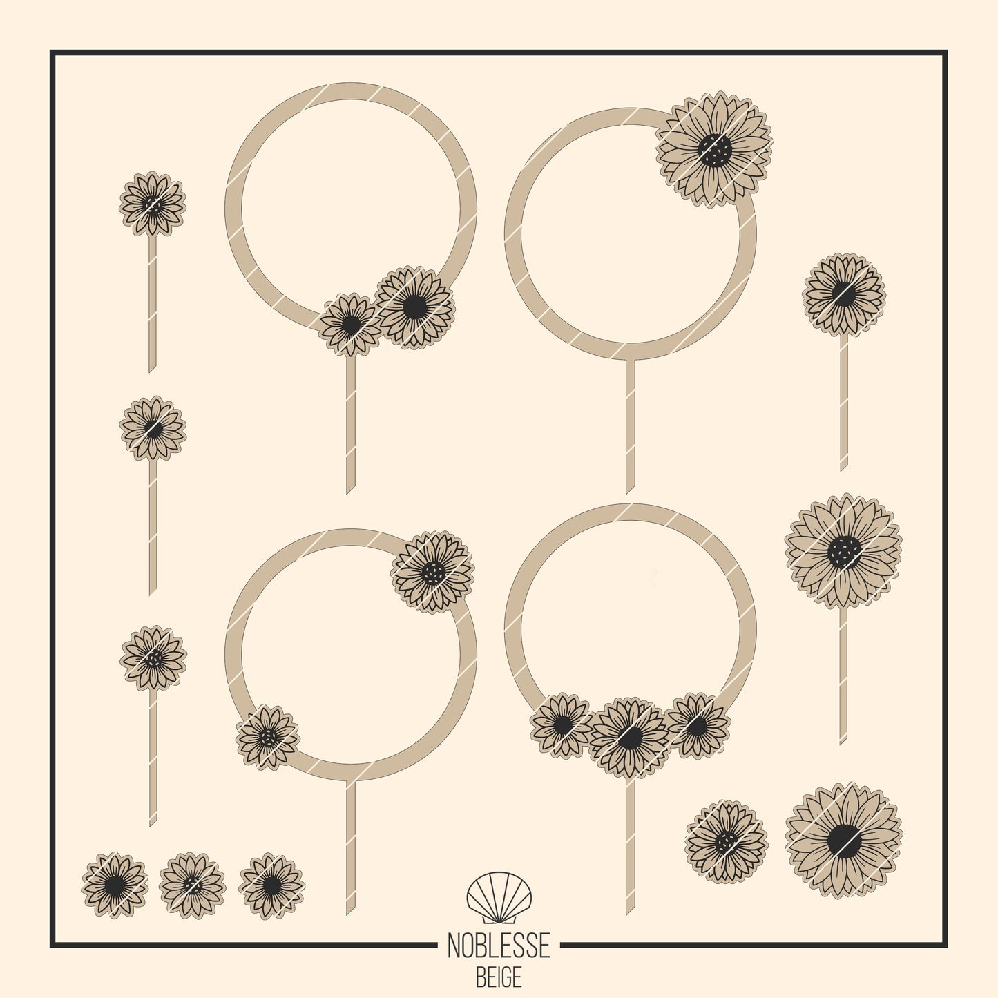 Sonnenblumen Cake Topper | Cake Charm | Loops * Bundle * SVG Laserdatei
