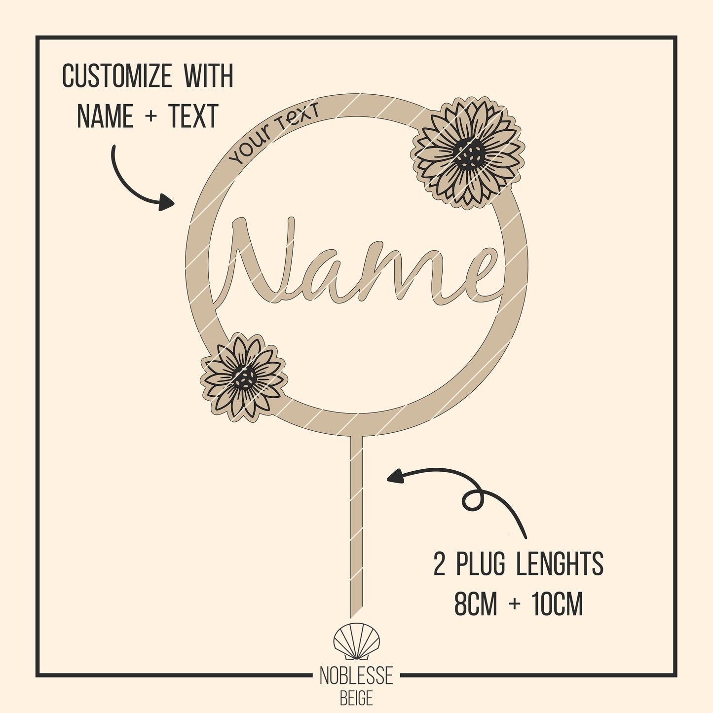 Sonnenblumen Cake Topper | Cake Charm | Loops * Bundle * SVG Laserdatei