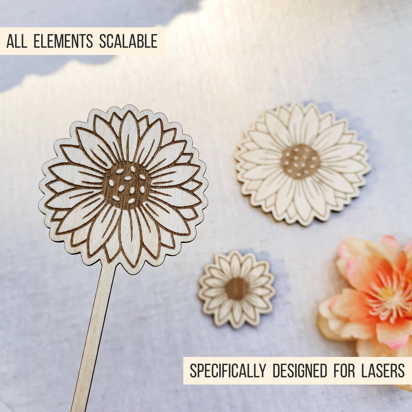 Sonnenblumen Cake Topper | Cake Charm | Loops * Bundle * SVG Laserdatei