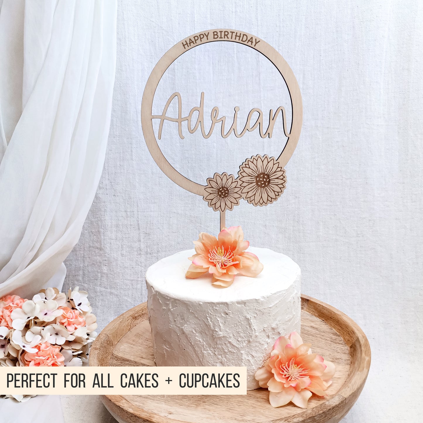 Sonnenblumen Cake Topper | Cake Charm | Loops * Bundle * SVG Laserdatei