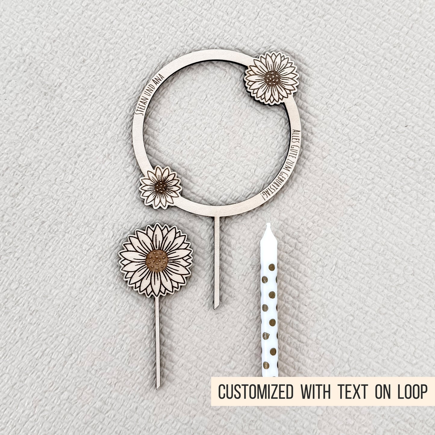 Sonnenblumen Cake Topper | Cake Charm | Loops * Bundle * SVG Laserdatei
