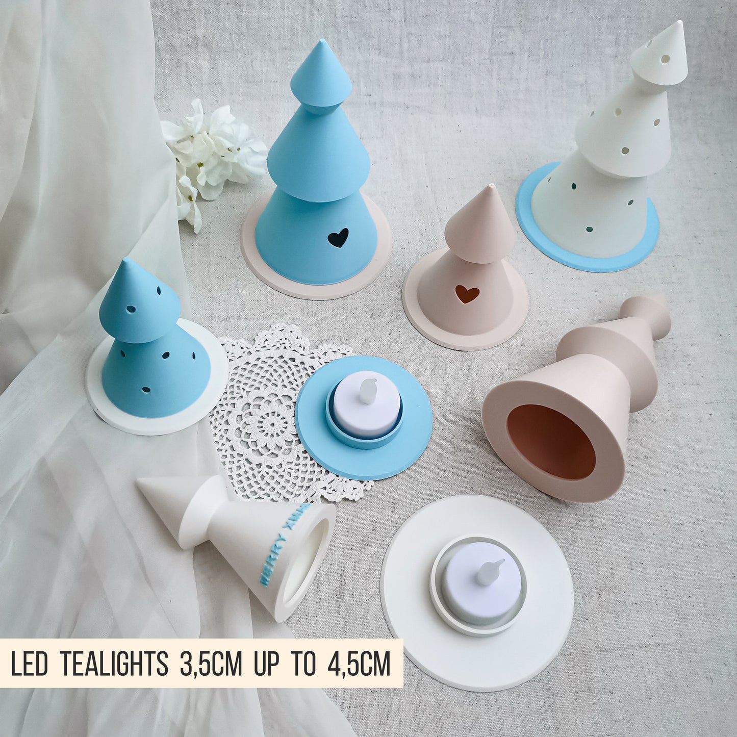 Tannenbaum | Weihnachtsbaum * Bundle mit 6 Designs * mit Halter für LED Teelicht | Ballonlicht * 3D Druckdatei