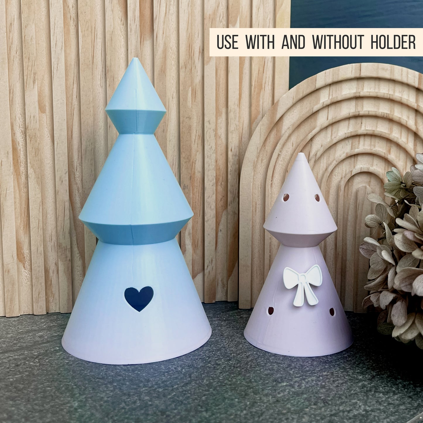 Tannenbaum | Weihnachtsbaum * Bundle mit 6 Designs * mit Halter für LED Teelicht | Ballonlicht * 3D Druckdatei