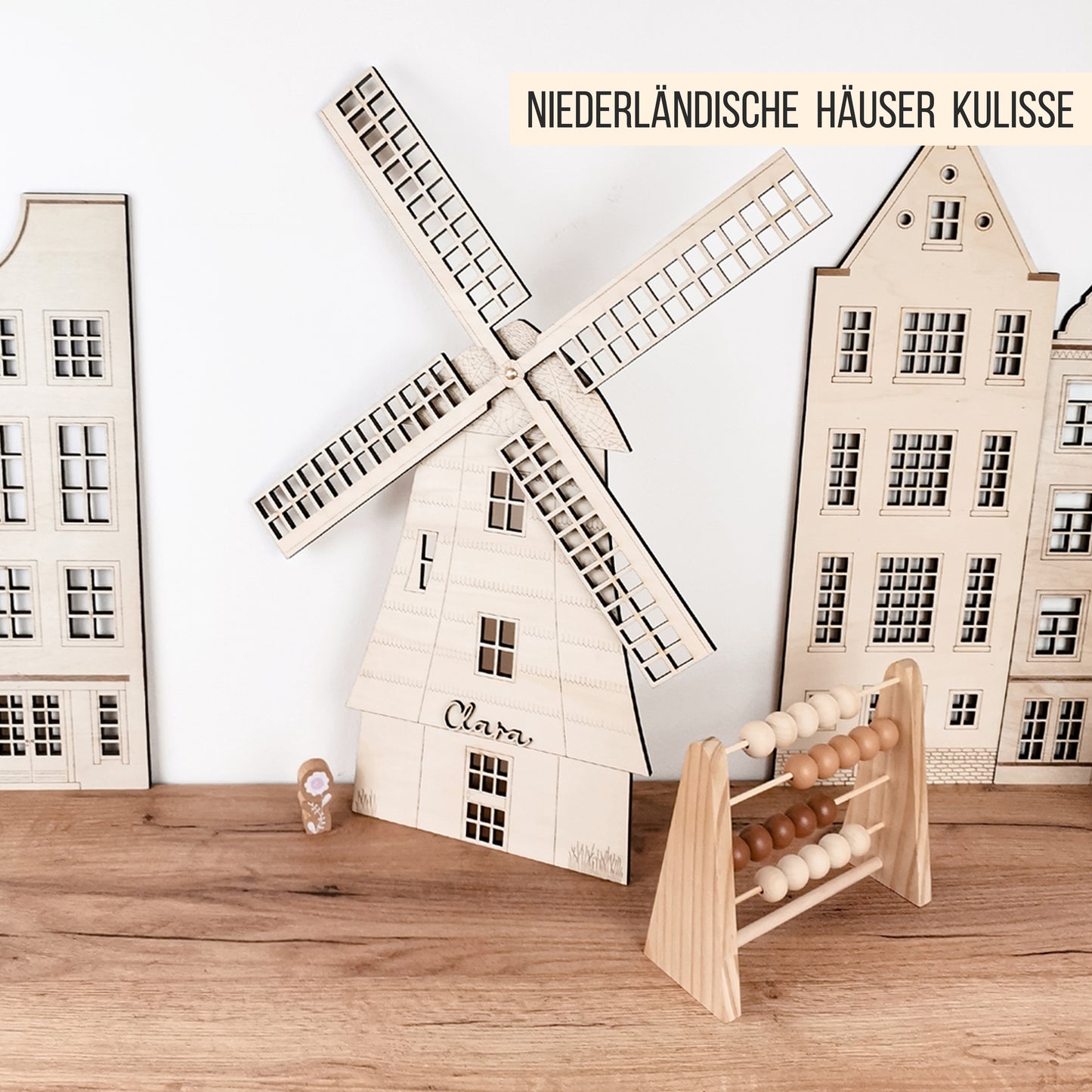 Niederländische Windmühle * drehbares Mühlenrad * personalisierbar * skalierbar * SVG Laserdatei